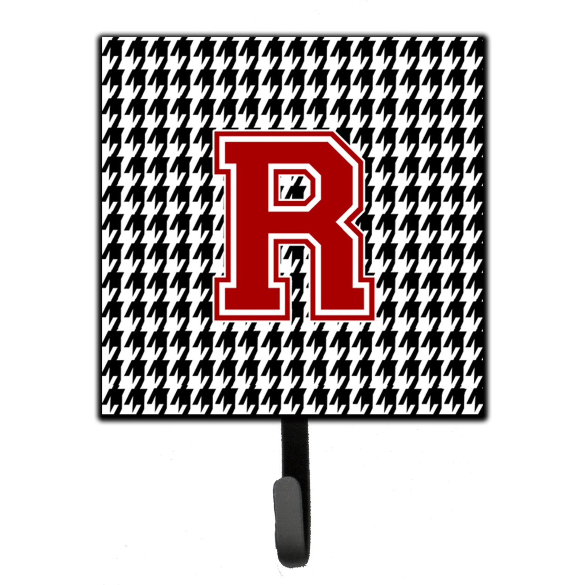 &quotCaroline's Treasures CJ1021-RSH4 Monogram-Initial R Hounds Tooth Leash Holder or Key Hook Cj1021, Small, Multicolor"