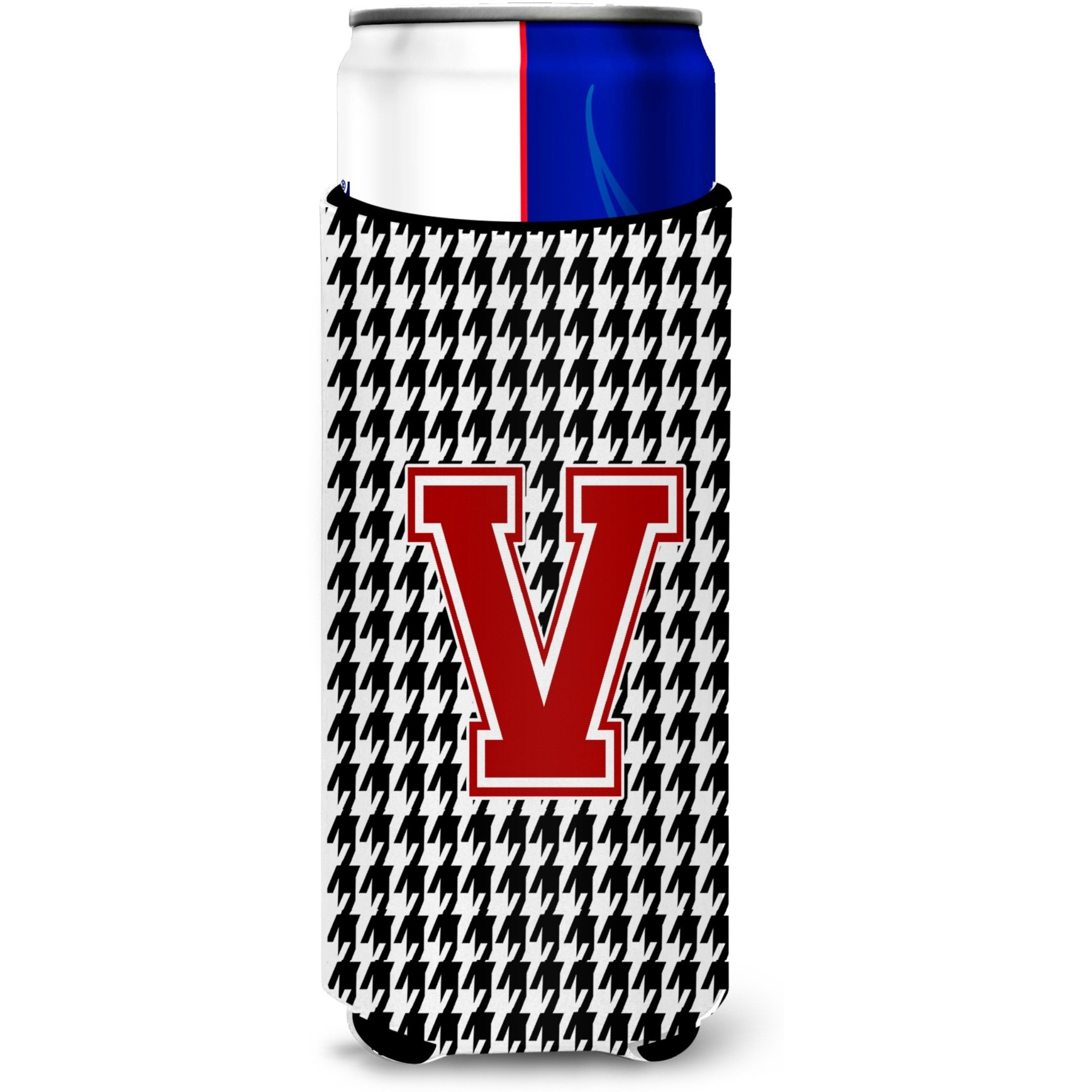 Monogram - Houndstooth  Letter V Ultra Beverage Insulators for slim cans CJ1021-VMUK