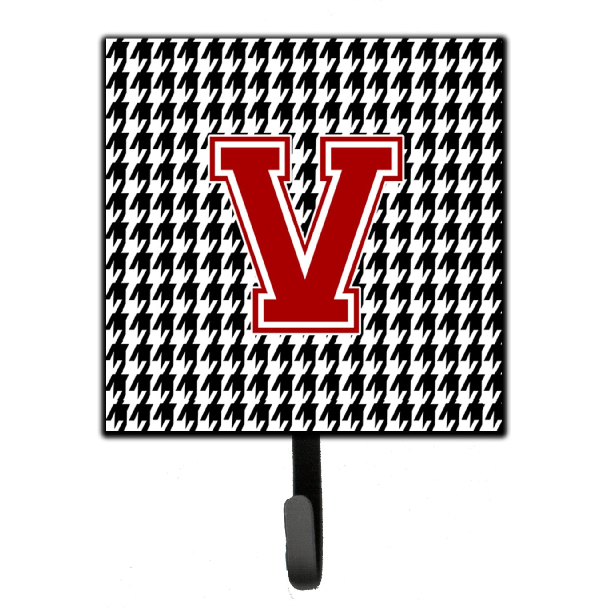 &quotCaroline's Treasures CJ1021-VSH4 Monogram-Initial V Hounds Tooth Leash Holder or Key Hook Cj1021, Small, Multicolor"