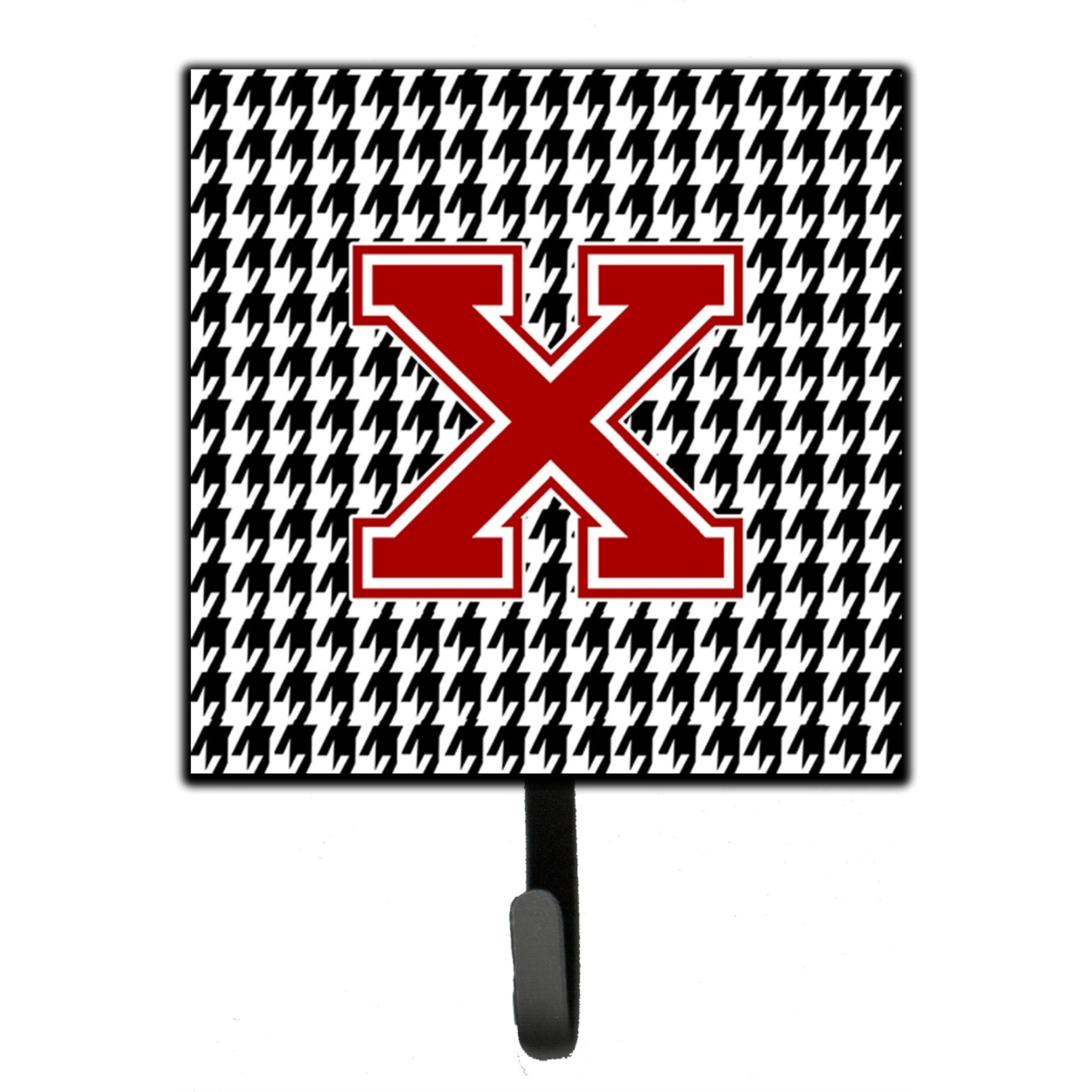 &quotCaroline's Treasures CJ1021-XSH4 Monogram-Initial X Hounds Tooth Leash Holder or Key Hook Cj1021, Small, Multicolor"
