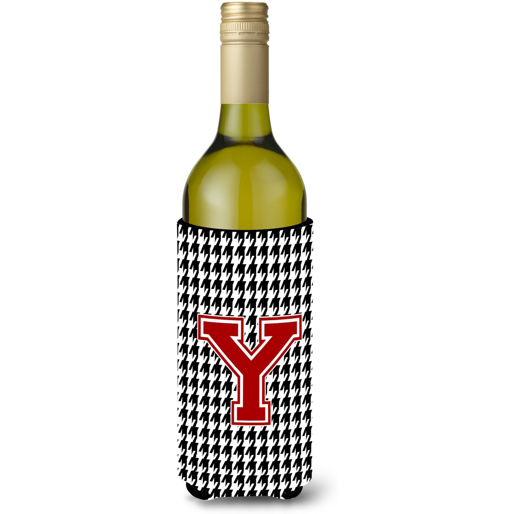 Monogram - Houndstooth  Initial  Y Wine Bottle Beverage Insulator Beverage Insulator Hugger
