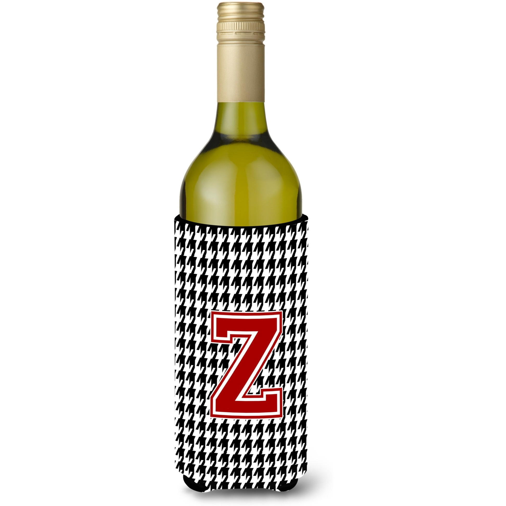 Monogram - Houndstooth  Initial  Z Wine Bottle Beverage Insulator Beverage Insulator Hugger