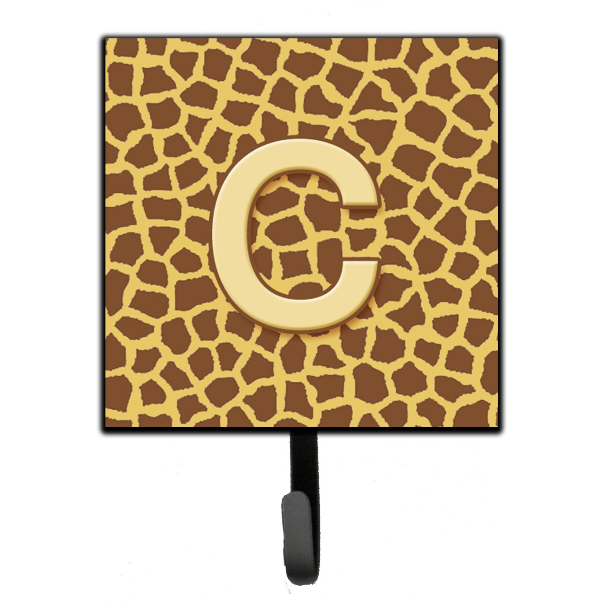 &quotCaroline's Treasures CJ1025-CSH4 Letter C Initial Monogram-Giraffe Leash Holder or Key Hook, Small, Multicolor"
