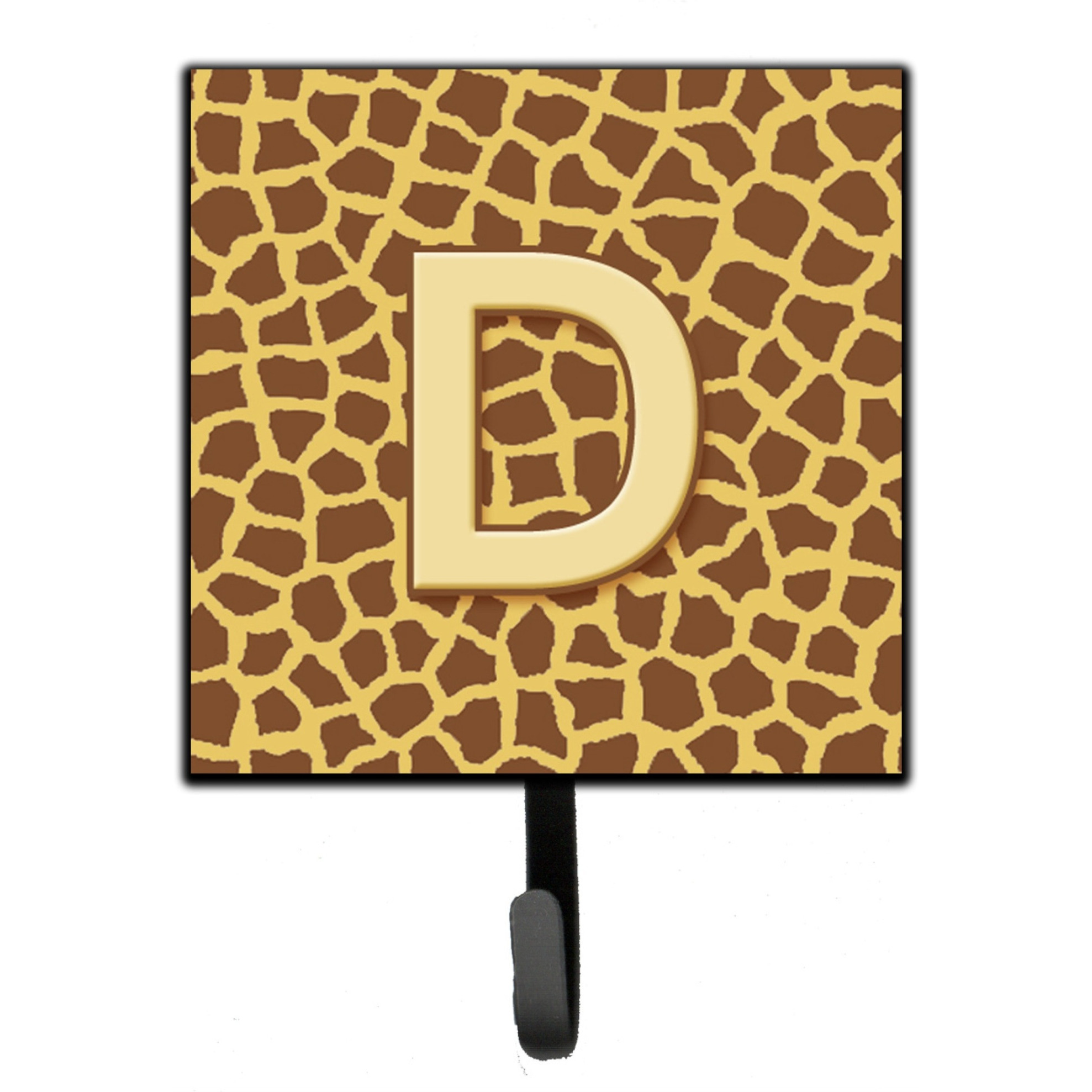 &quotCaroline's Treasures CJ1025-DSH4 Letter D Initial Monogram-Giraffe Leash Holder or Key Hook, Small, Multicolor"