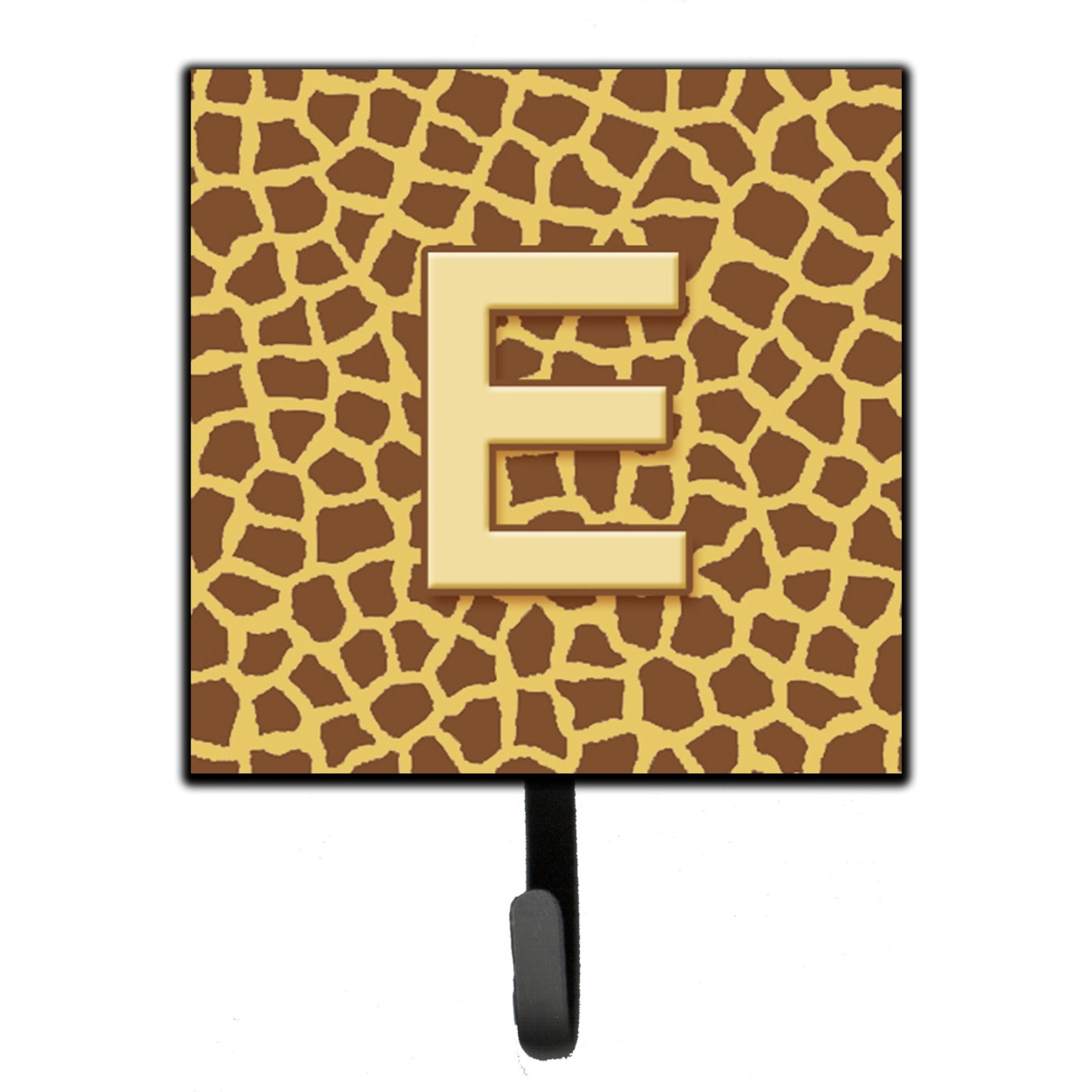 &quotCaroline's Treasures Letter E Initial Monogram-Giraffe Leash Holder or Key hooks, Small, Multicolor"