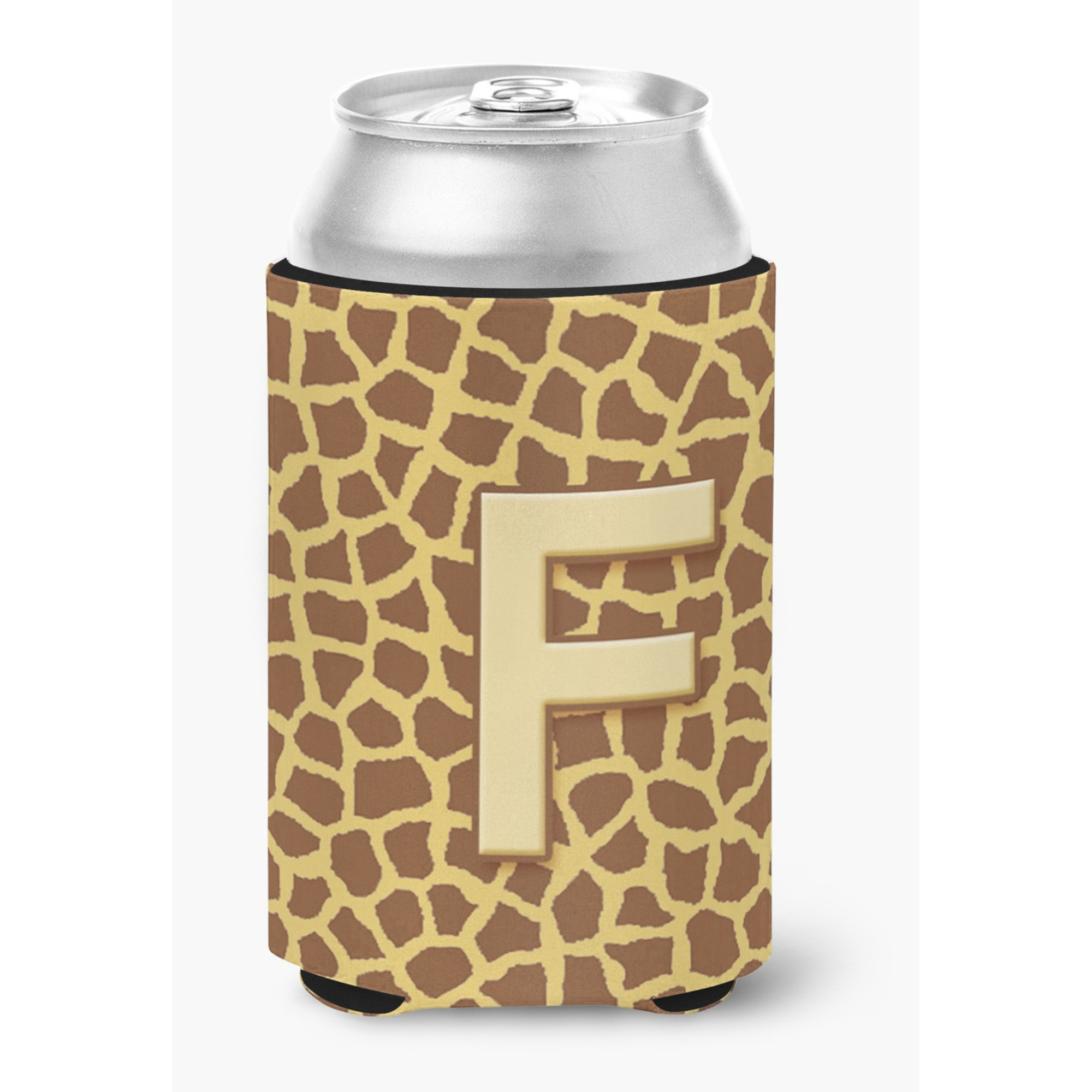 &quotCaroline's Treasures CJ1025-FCC Letter F Initial Monogram-Giraffe Can or Bottle Koozie Hugger, Multicolor"