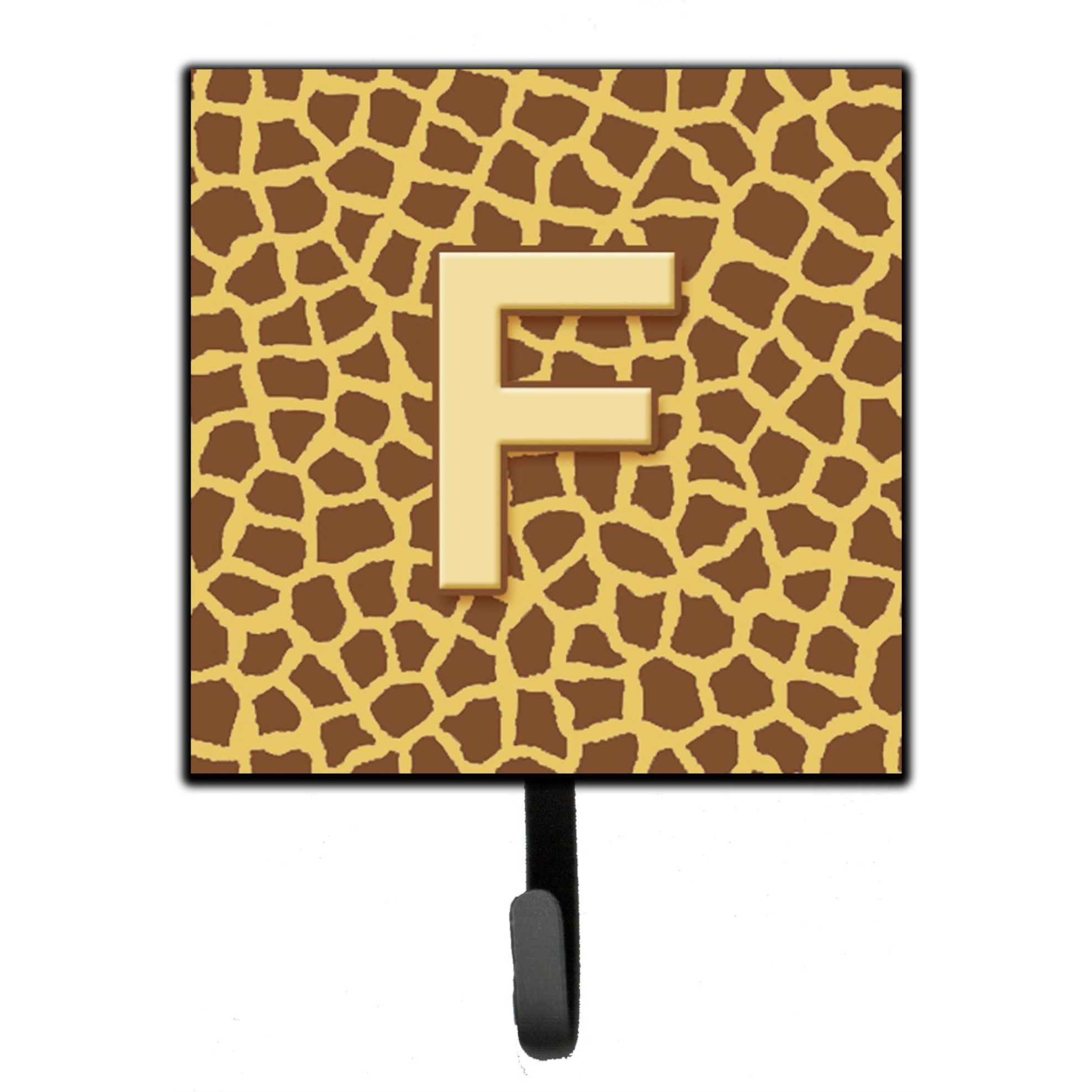 &quotCaroline's Treasures CJ1025-FSH4 Letter F Initial Monogram-Giraffe Leash Holder or Key Hook, Small, Multicolor"