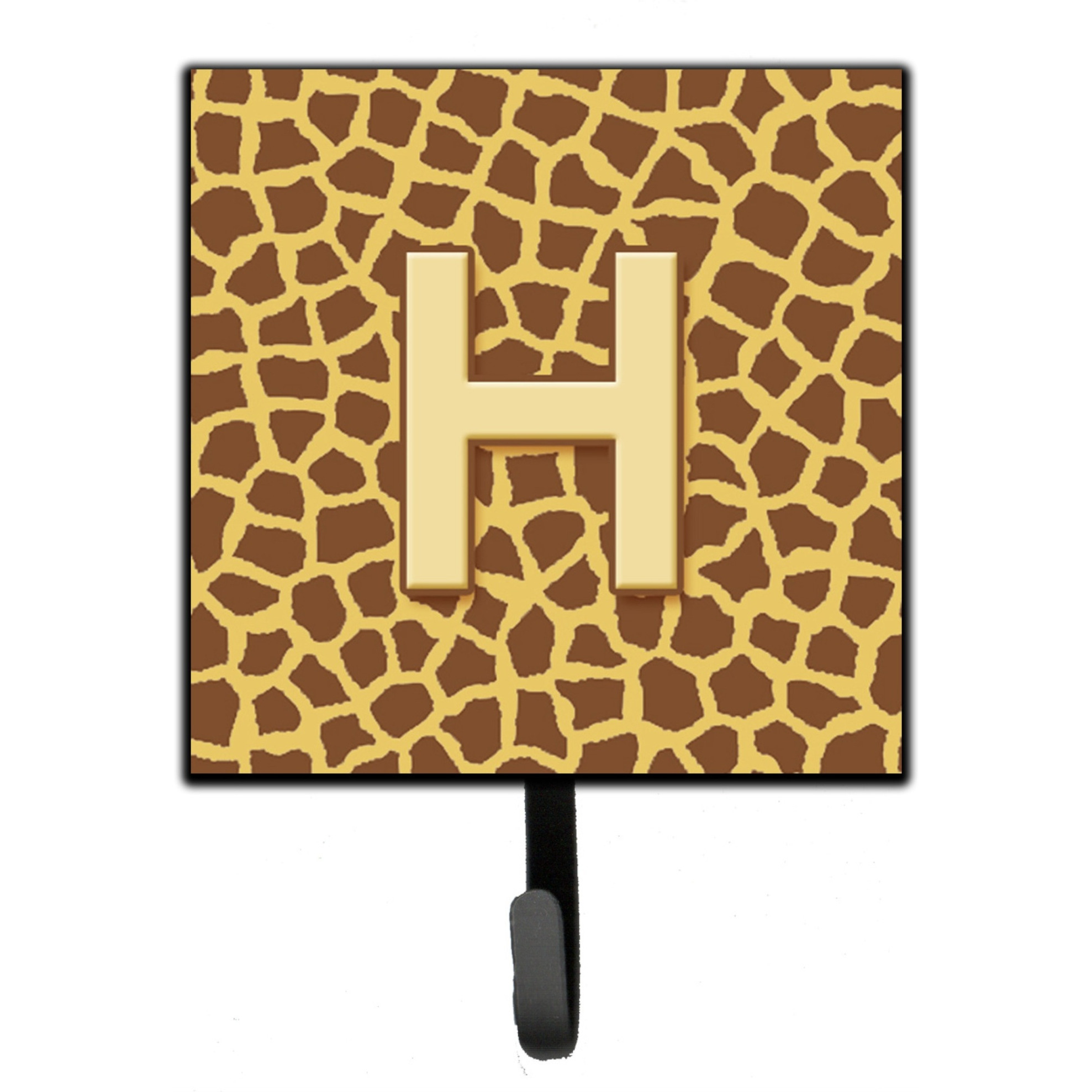 &quotCaroline's Treasures CJ1025-HSH4 Letter H Initial Monogram-Giraffe Leash Holder or Key Hook, Small, Multicolor"