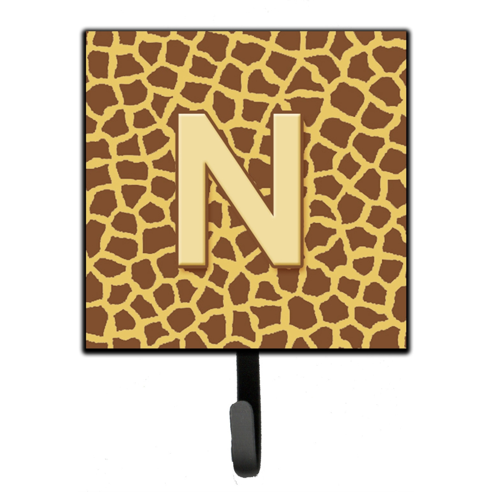 &quotCaroline's Treasures CJ1025-NSH4 Letter N Initial Monogram-Giraffe Leash Holder or Key Hook, Small, Multicolor"