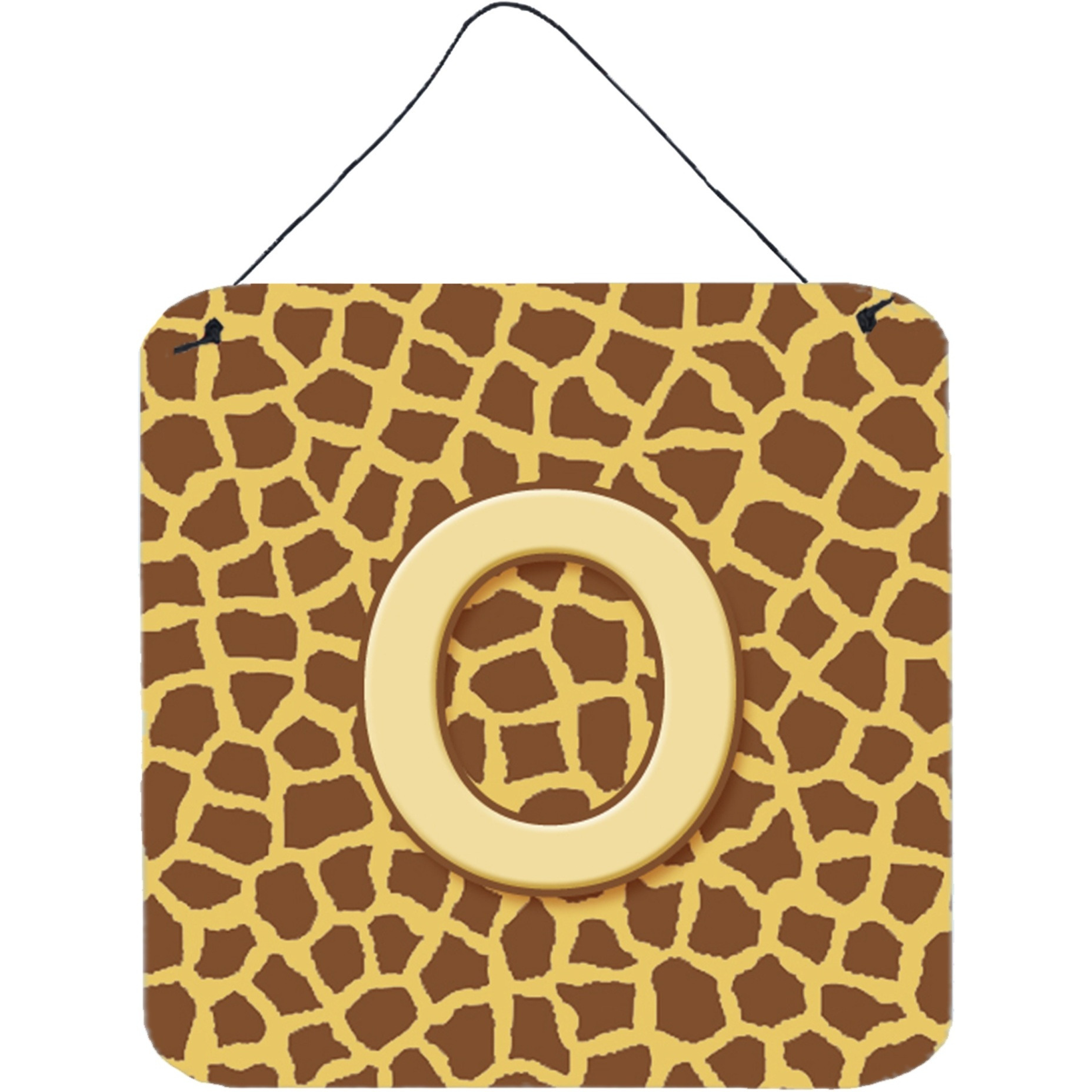 &quotCaroline's Treasures Letter O Initial with Monogram-Giraffe Aluminum Metal Wall or Door Hanging Prints, 6 x 6"", Multicolor"