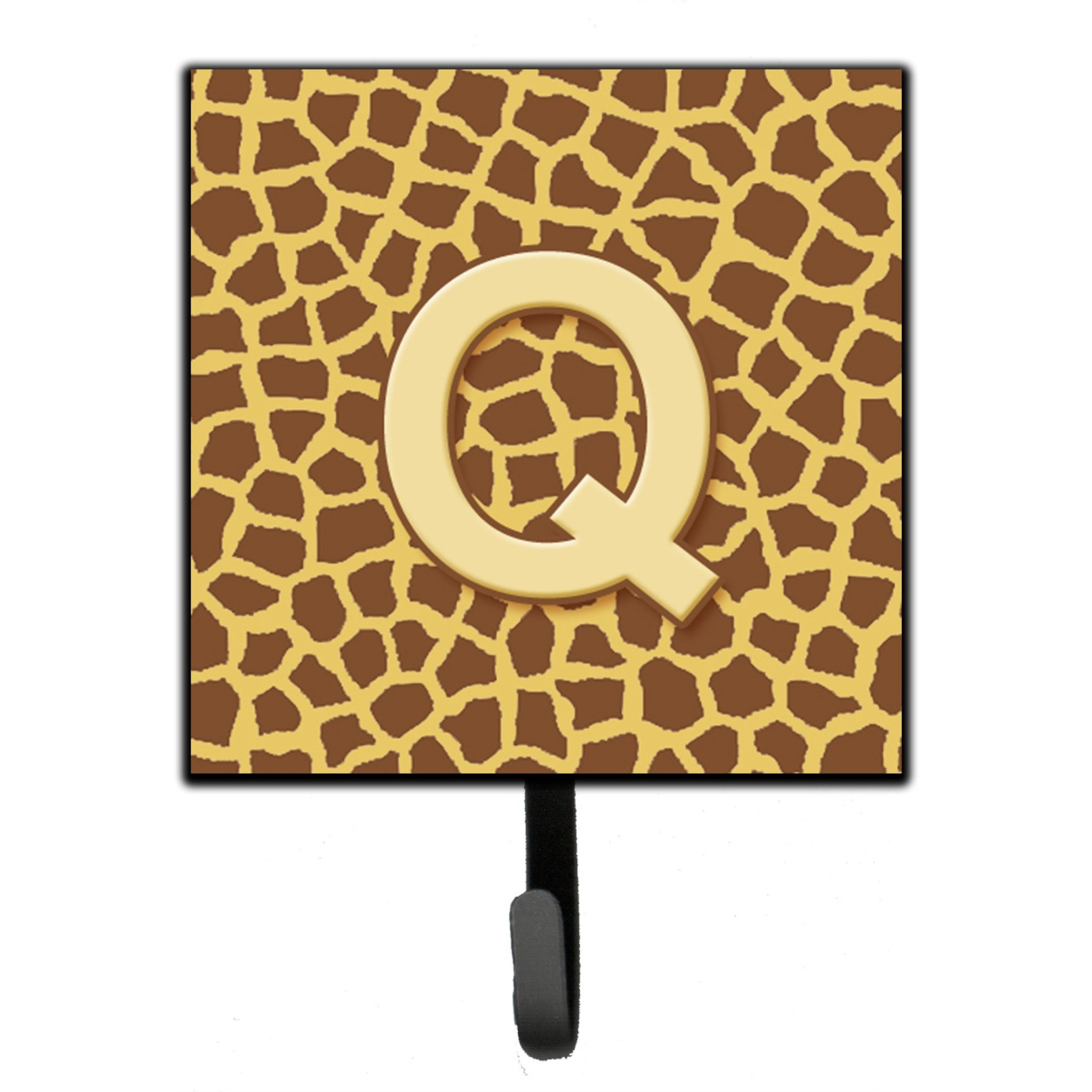 &quotCaroline's Treasures CJ1025-QSH4 Letter Q Initial Monogram-Giraffe Leash Holder or Key Hook, Small, Multicolor"