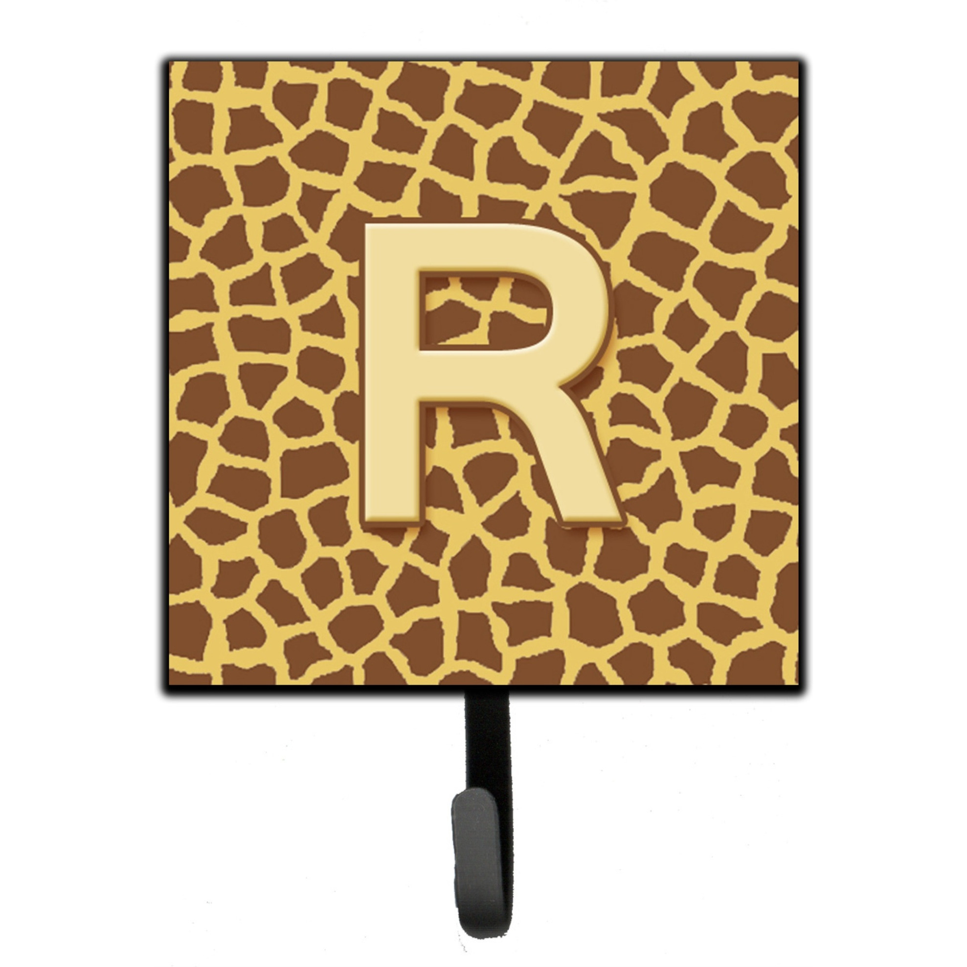 &quotCaroline's Treasures CJ1025-RSH4 Letter R Initial Monogram-Giraffe Leash Holder or Key Hook, Small, Multicolor"