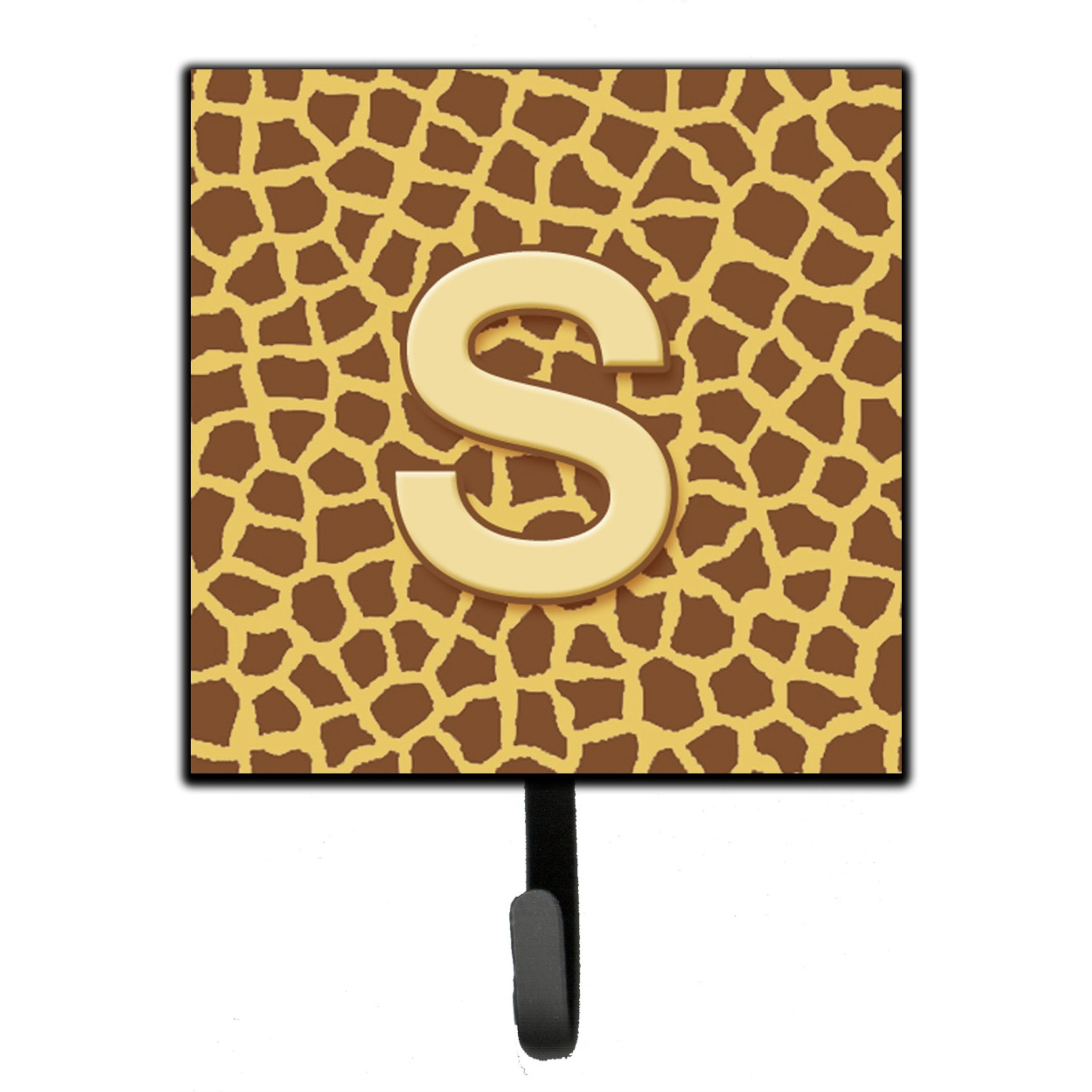 &quotCaroline's Treasures CJ1025-SSH4 Letter S Initial Monogram-Giraffe Leash Holder or Key Hook, Small, Multicolor"
