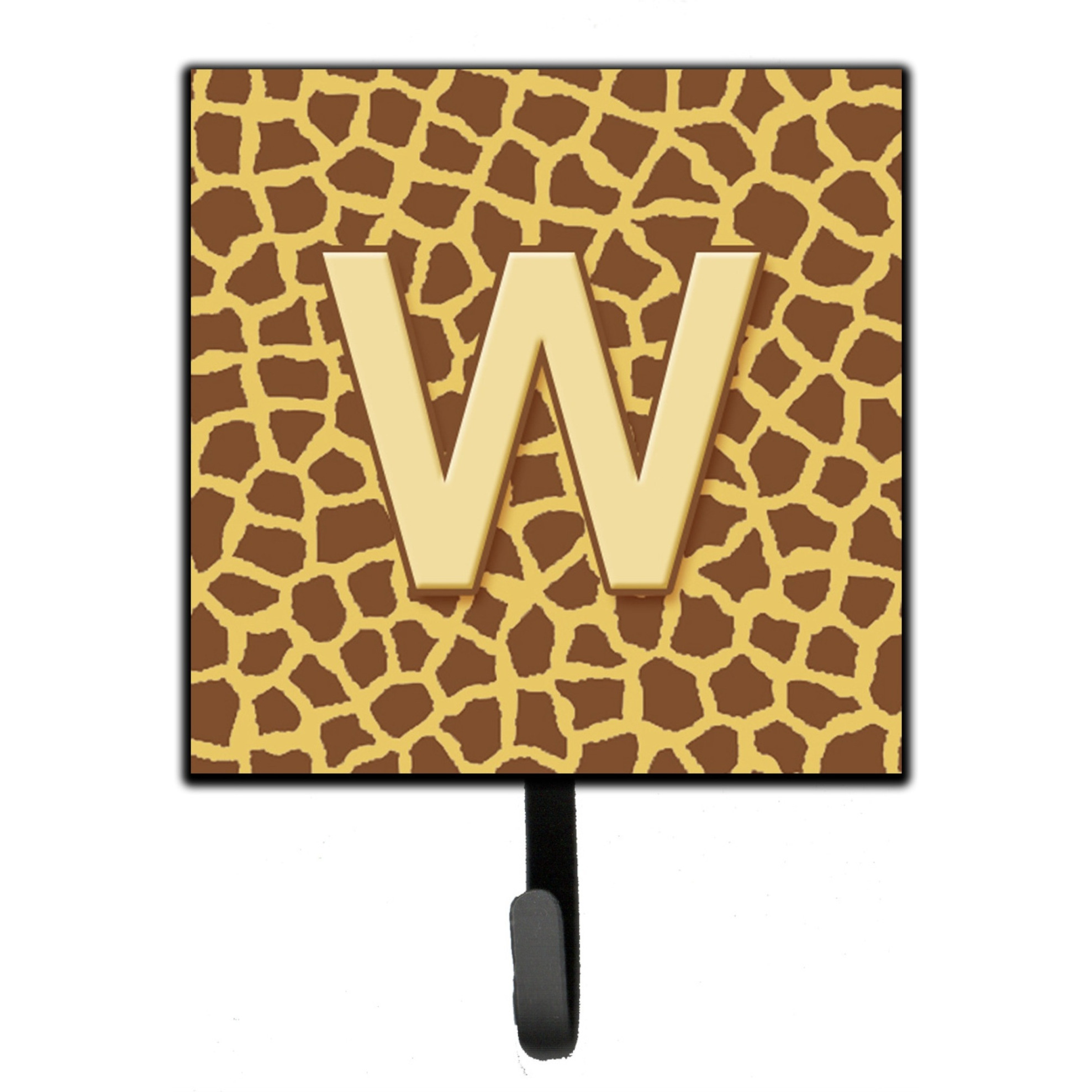 &quotCaroline's Treasures CJ1025-WSH4 Letter W Initial Monogram-Giraffe Leash Holder or Key Hook, Small, Multicolor"