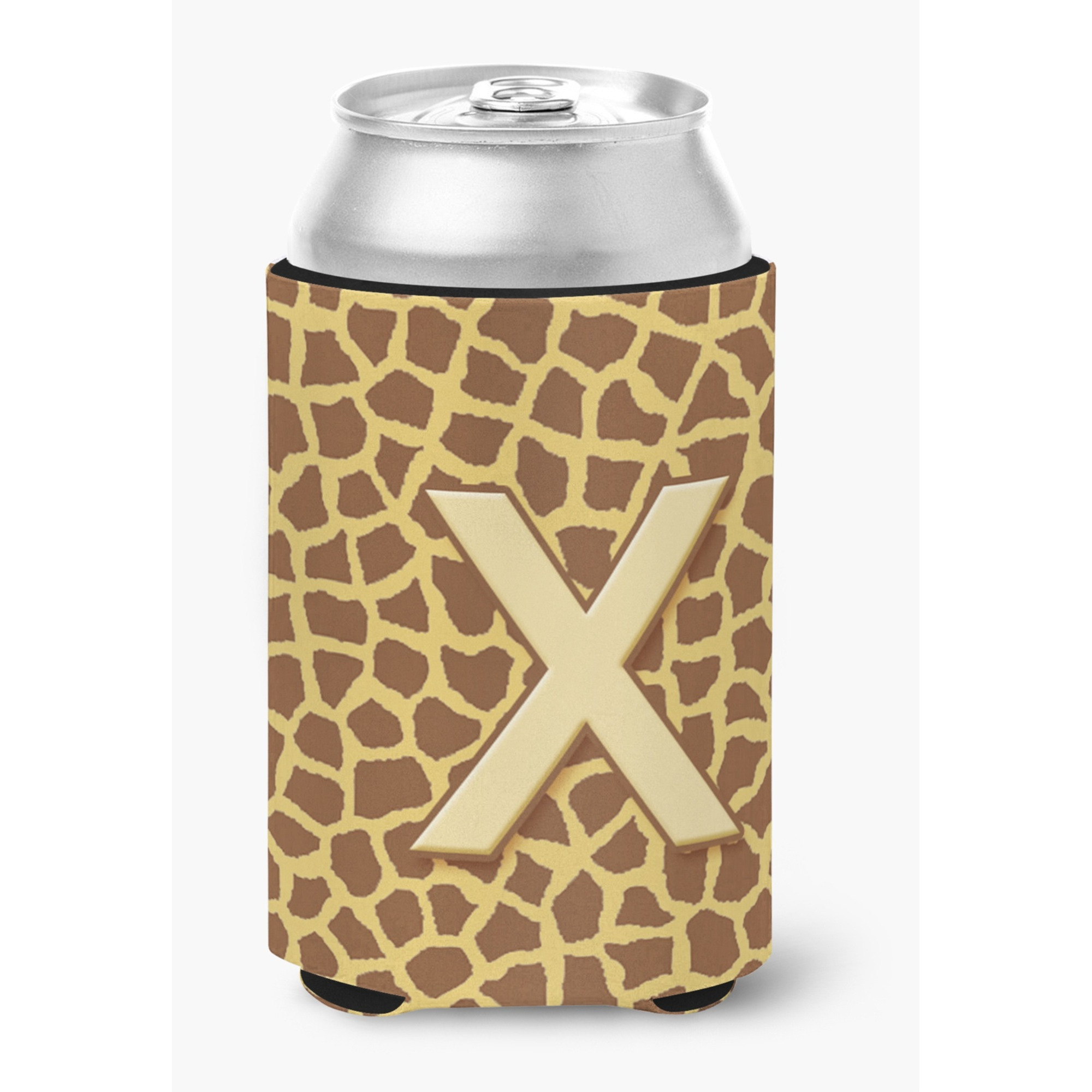 Letter X Initial Monogram - Giraffe Can or Bottle Beverage Insulator Hugger