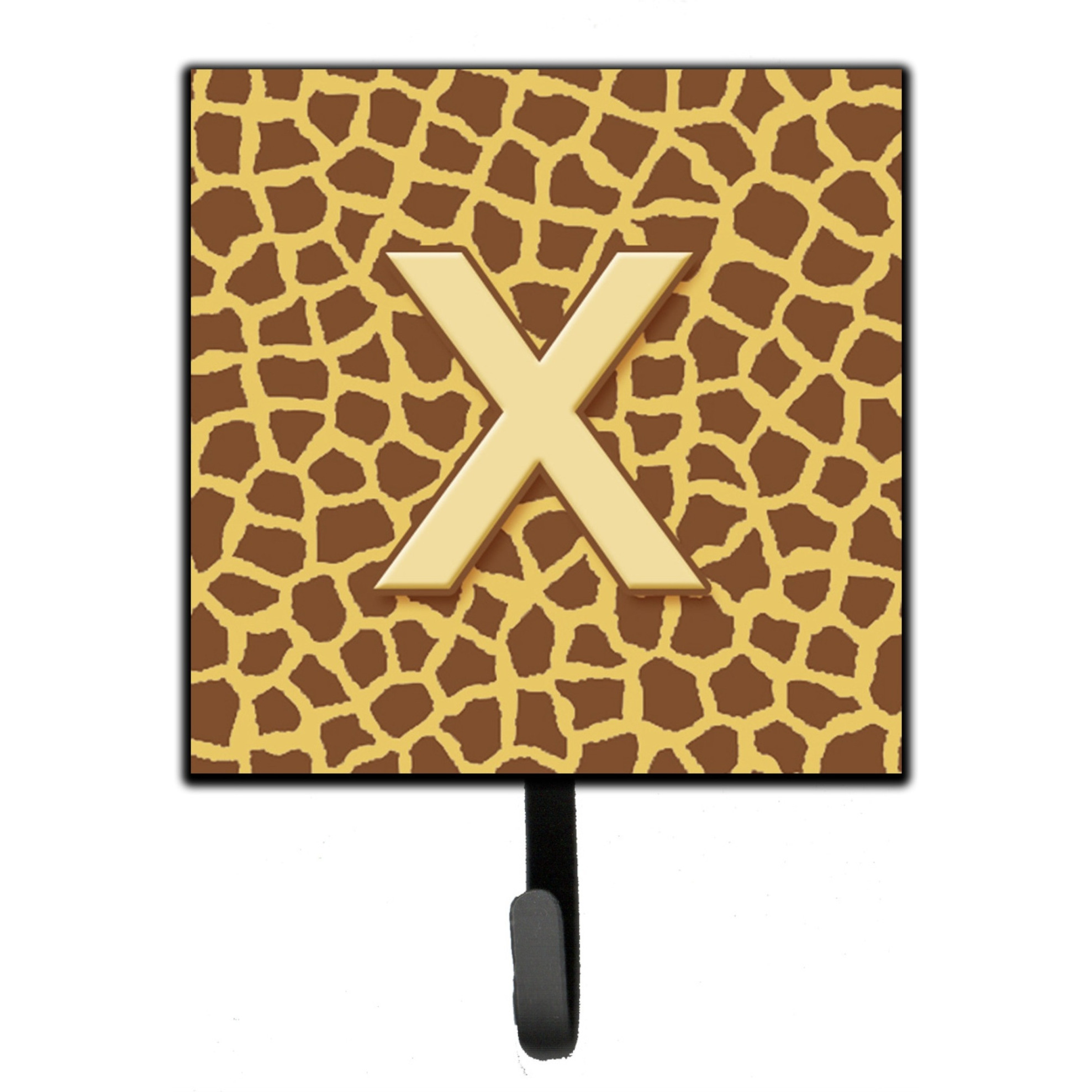 &quotCaroline's Treasures CJ1025-XSH4 Letter X Initial Monogram-Giraffe Leash Holder or Key Hook, Small, Multicolor"