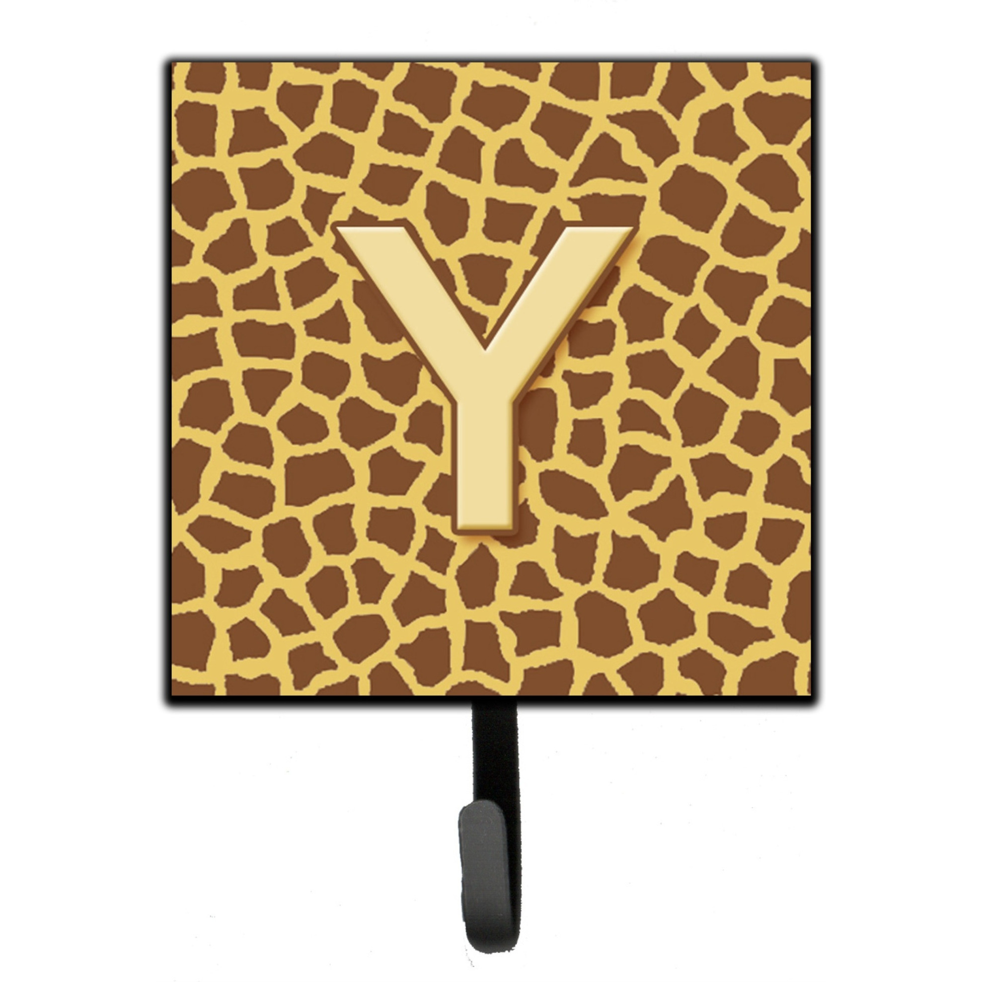 &quotCaroline's Treasures CJ1025-YSH4 Letter Y Initial Monogram-Giraffe Leash Holder or Key Hook, Small, Multicolor"