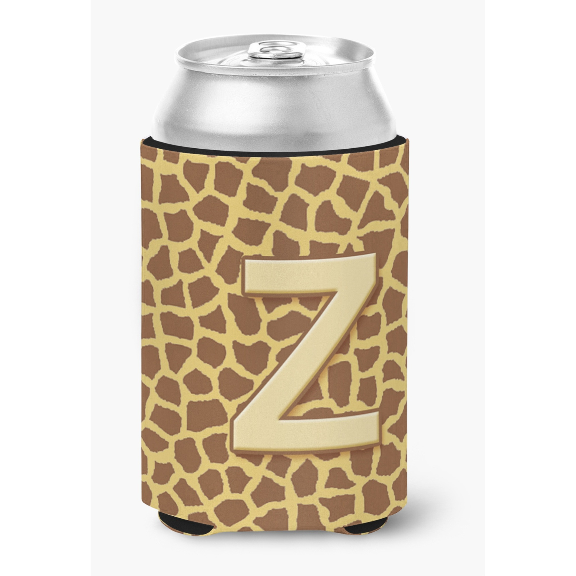 Letter Z Initial Monogram - Giraffe Can or Bottle Beverage Insulator Hugger