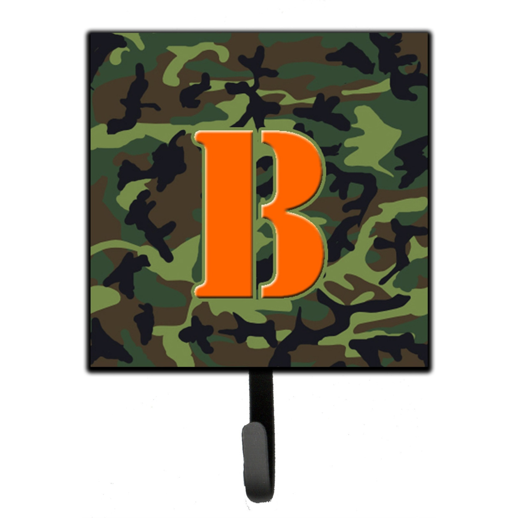 &quotCaroline's Treasures CJ1030-BSH4 Letter B Initial Monogram-Camo Green Leash Holder or Key Hook, Small, Multicolor"