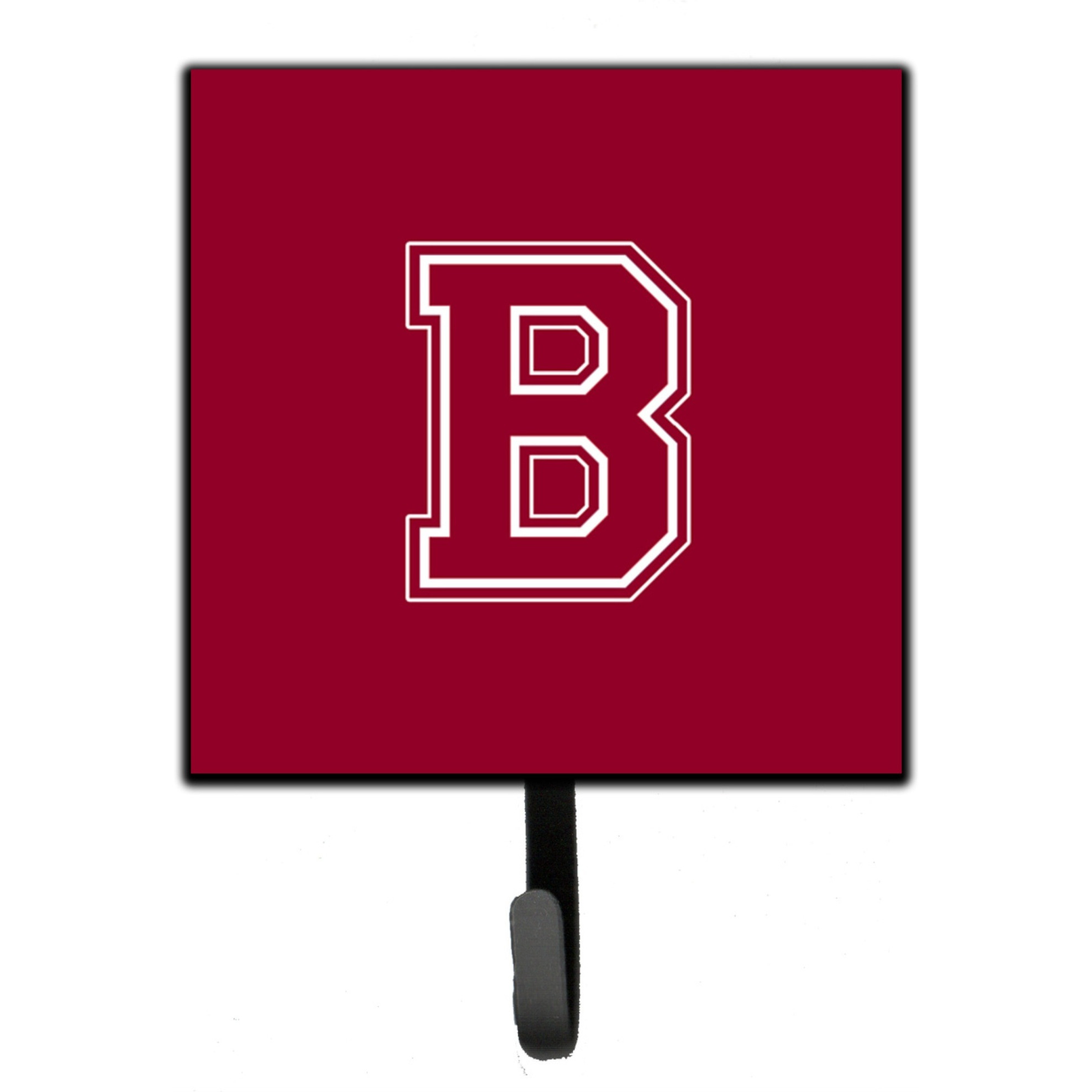 &quotCaroline's Treasures CJ1032-BSH4 Letter B Initial Monogram-Maroon and White Leash Holder or Key Hook, Small, Multicolor"