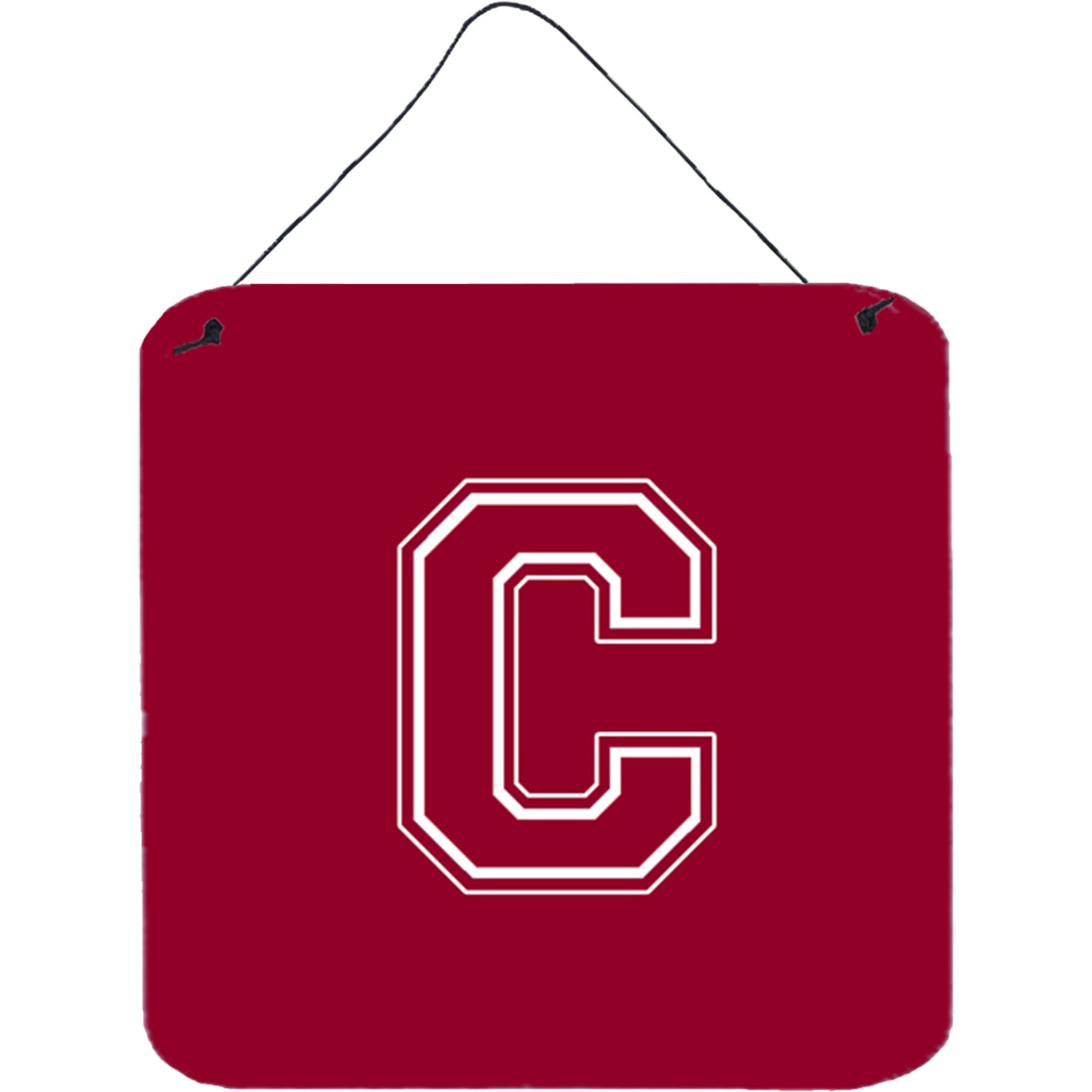 &quotCaroline's Treasures Letter C Initial Monogram-Maroon and White Wall or Door Hanging Prints, 6 x 6"", Multicolor"