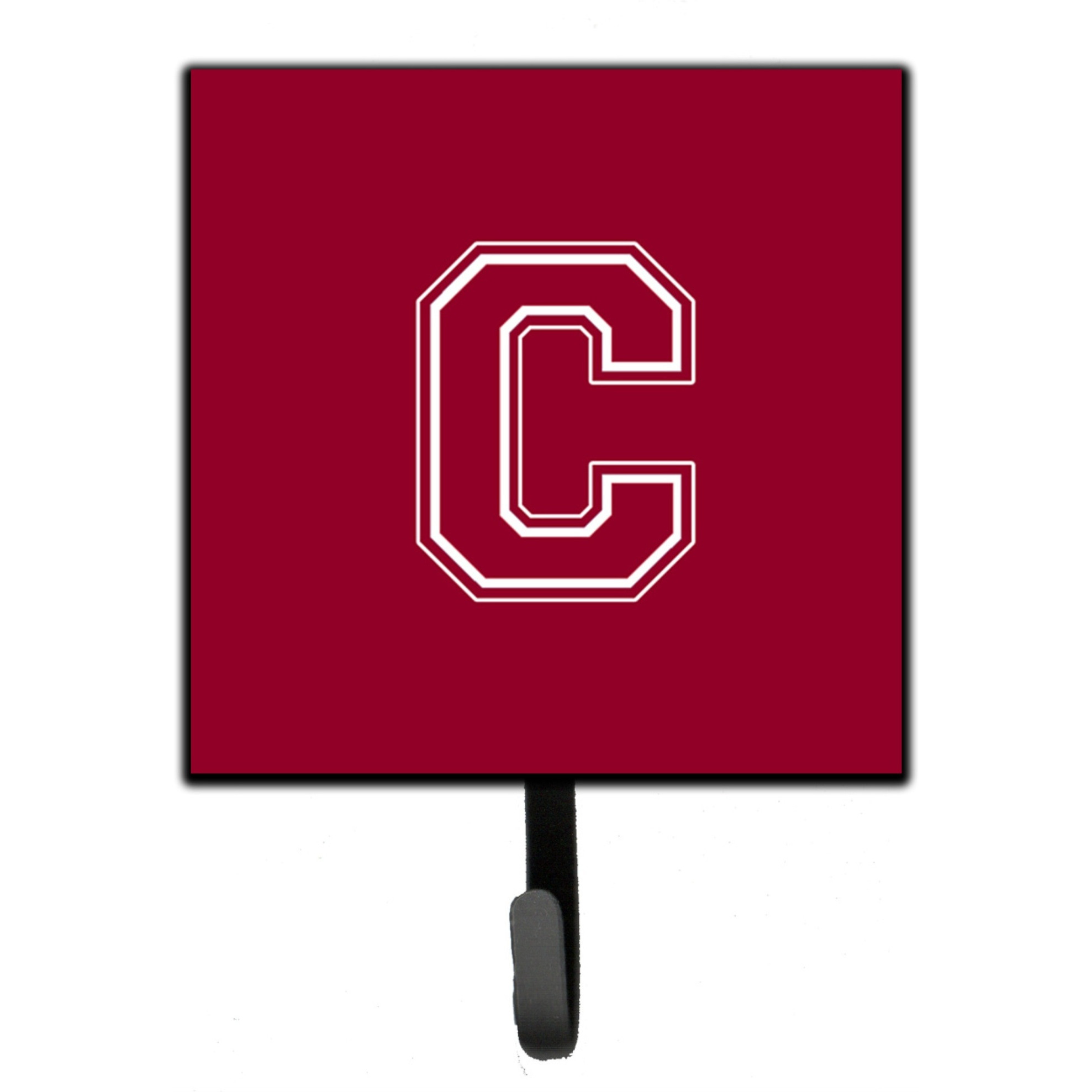 &quotCaroline's Treasures CJ1032-CSH4 Letter C Initial Monogram-Maroon and White Leash Holder or Key Hook, Small, Multicolor"