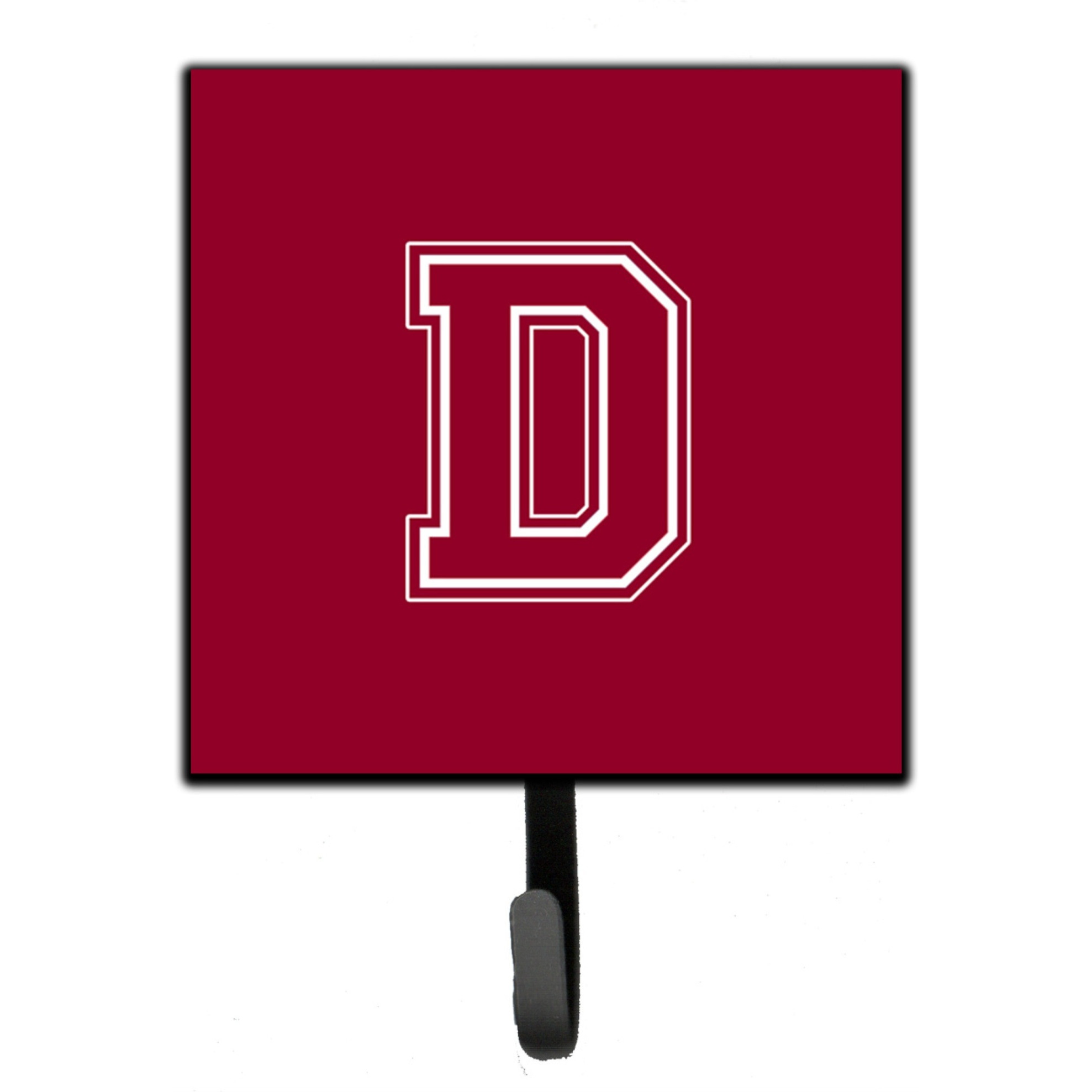 &quotCaroline's Treasures CJ1032-DSH4 Letter D Initial Monogram-Maroon and White Leash Holder or Key Hook, Small, Multicolor"