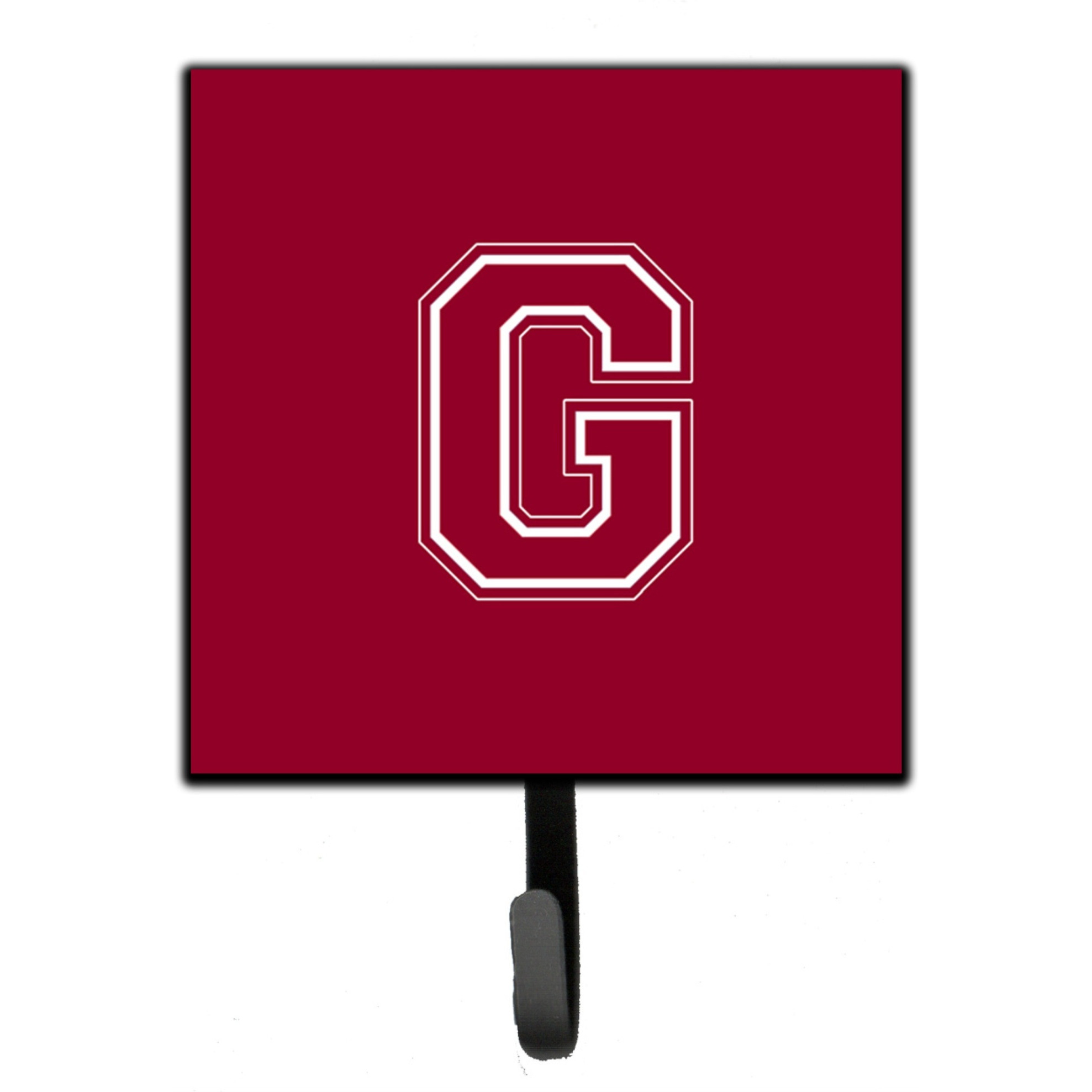 &quotCaroline's Treasures CJ1032-GSH4 Letter G Initial Monogram-Maroon and White Leash Holder or Key Hook, Small, Multicolor"