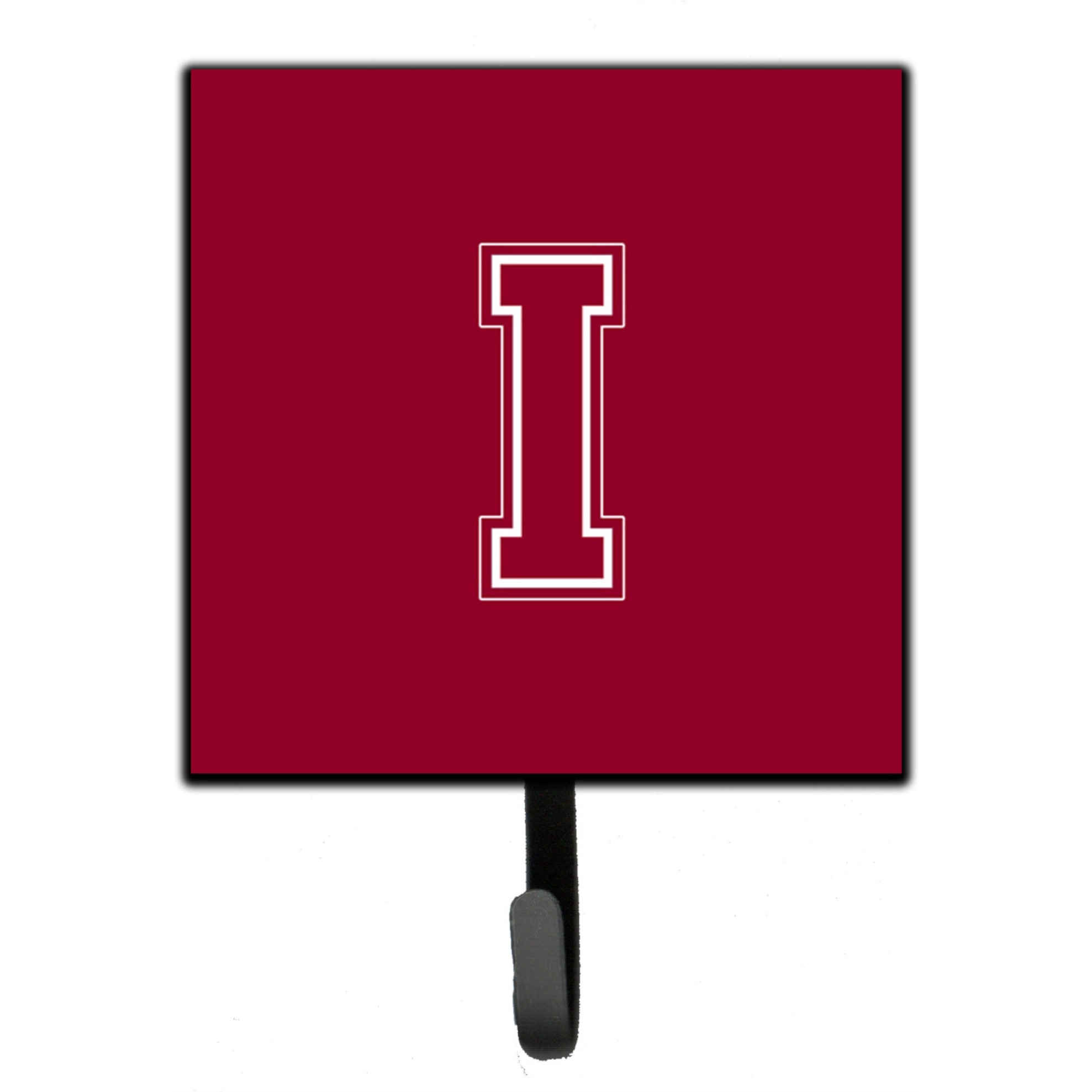 &quotCaroline's Treasures CJ1032-ISH4 Letter I Initial Monogram-Maroon and White Leash Holder or Key Hook, Small, Multicolor"