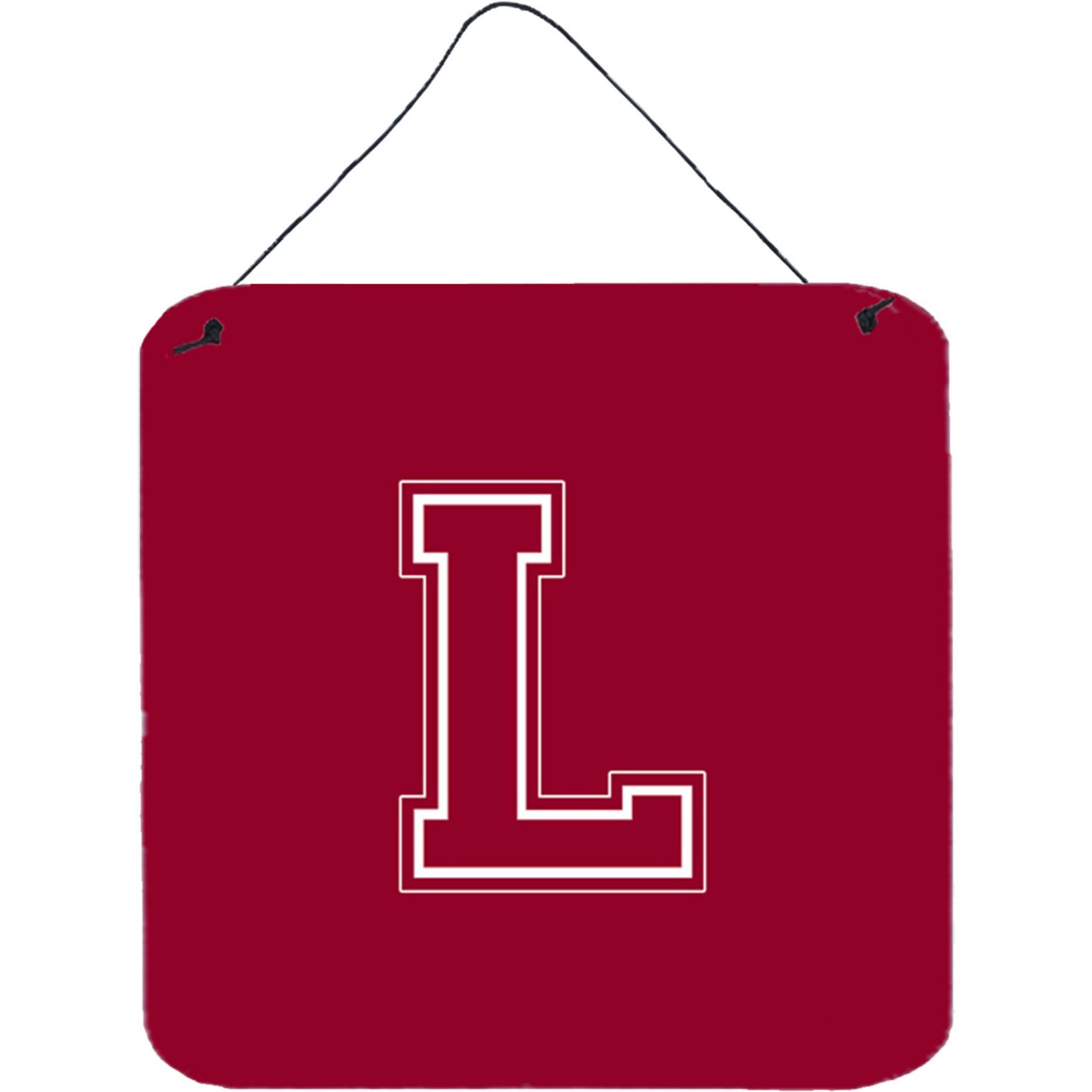 &quotCaroline's Treasures Letter L Initial Monogram-Maroon and White Wall or Door Hanging Prints, 6 x 6"", Multicolor"