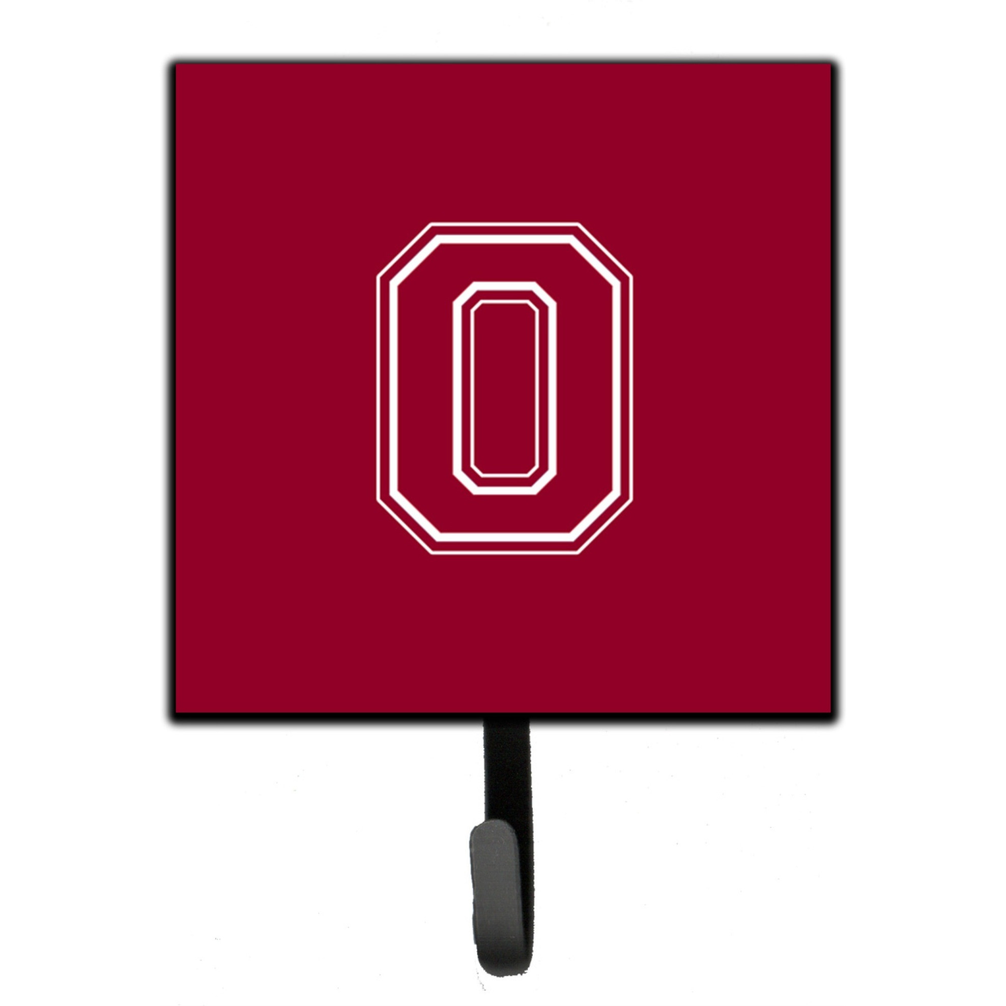 &quotCaroline's Treasures CJ1032-OSH4 Letter O Initial Monogram-Maroon and White Leash Holder or Key Hook, Small, Multicolor"
