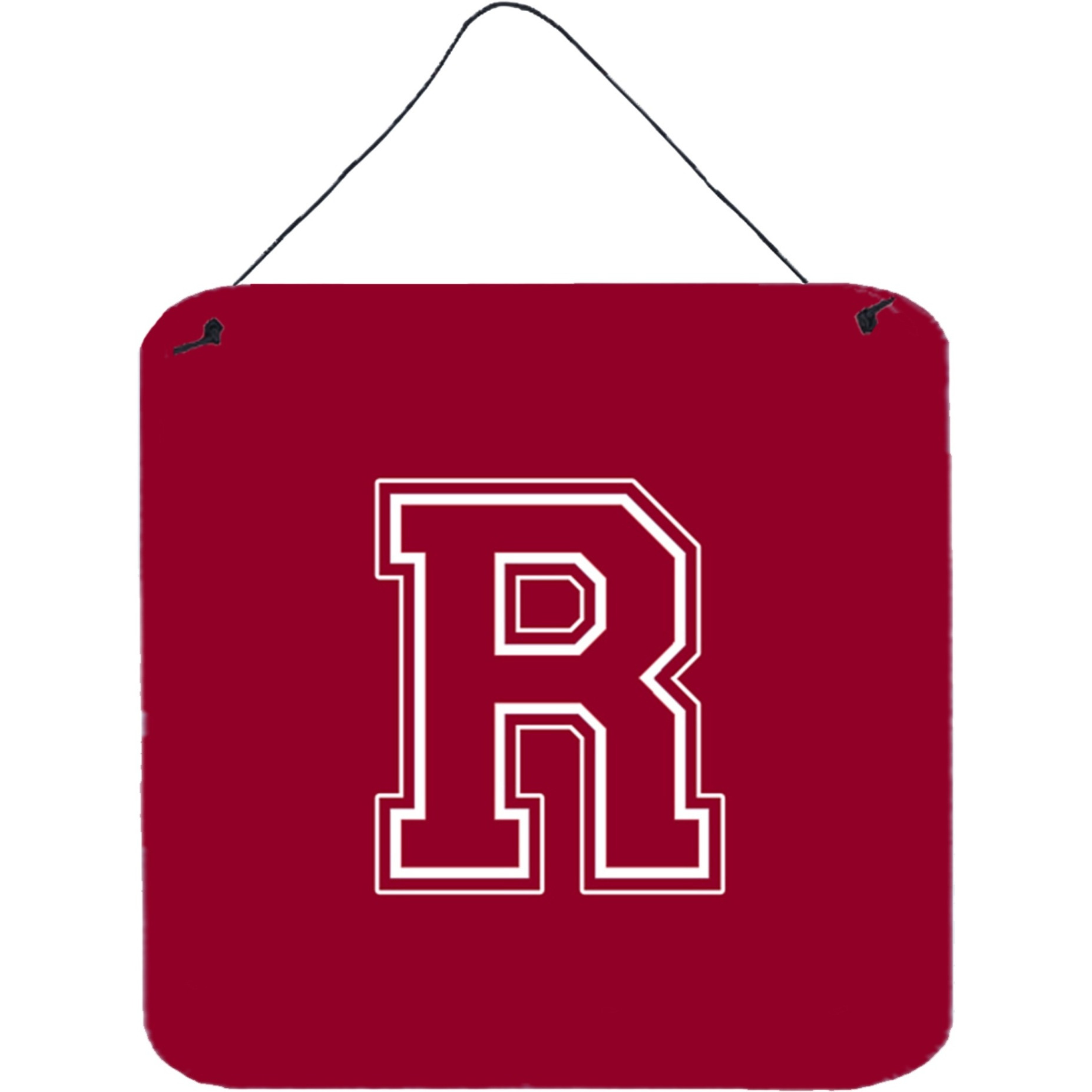 &quotCaroline's Treasures Letter R Initial Monogram-Maroon and White Wall or Door Hanging Prints, 6 x 6"", Multicolor"
