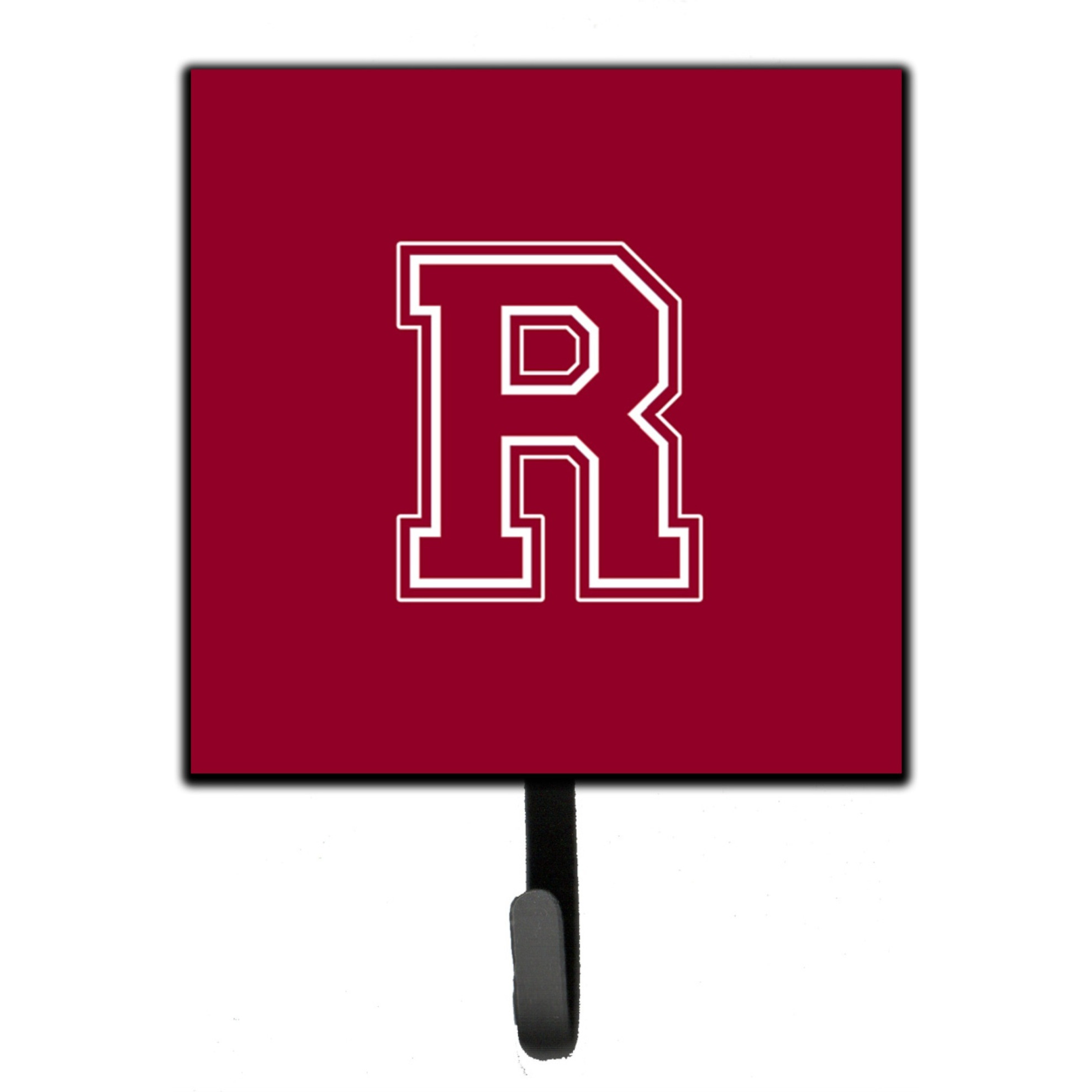 &quotCaroline's Treasures CJ1032-RSH4 Letter R Initial Monogram-Maroon and White Leash Holder or Key Hook, Small, Multicolor"