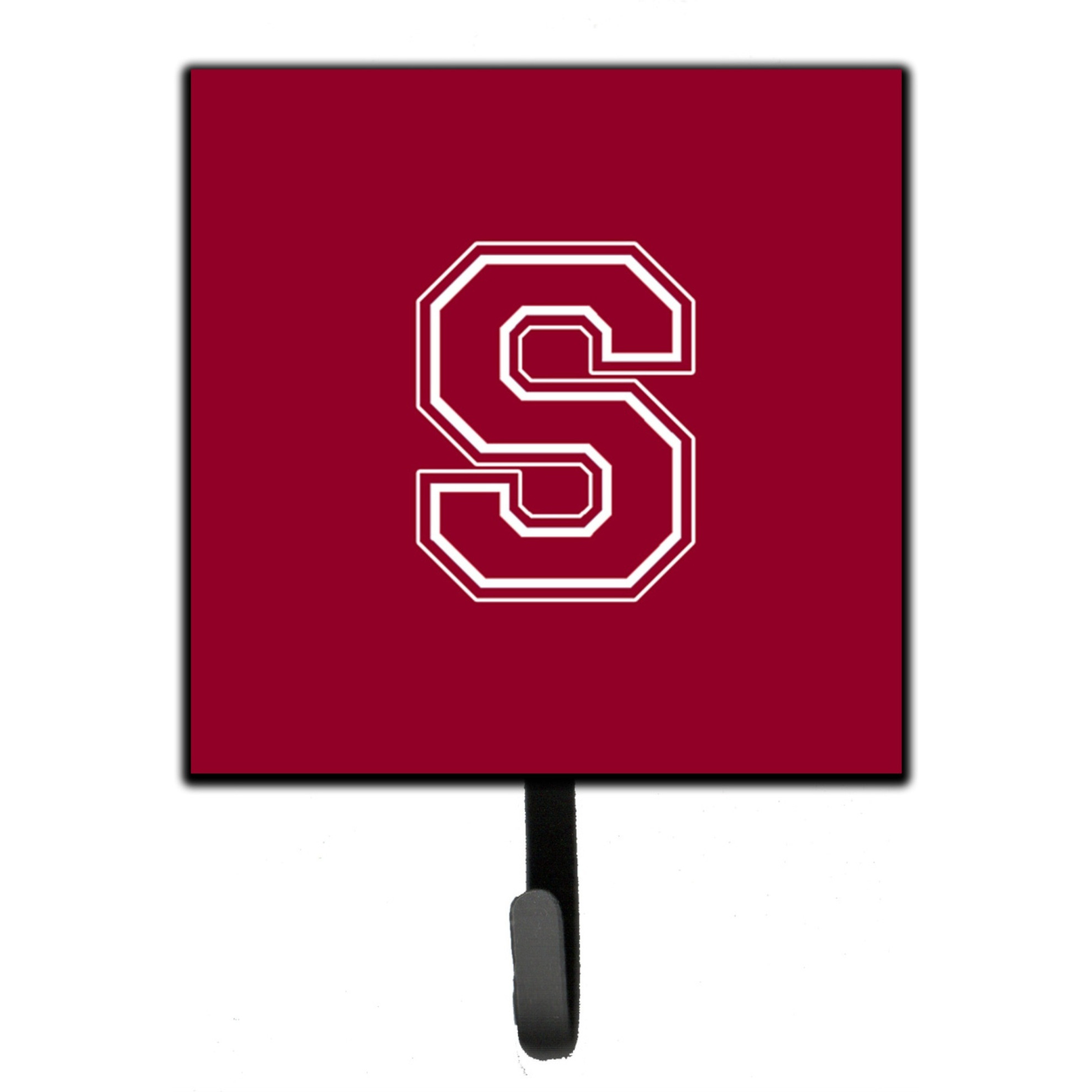&quotCaroline's Treasures CJ1032-SSH4 Letter S Initial Monogram-Maroon and White Leash Holder or Key Hook, Small, Multicolor"
