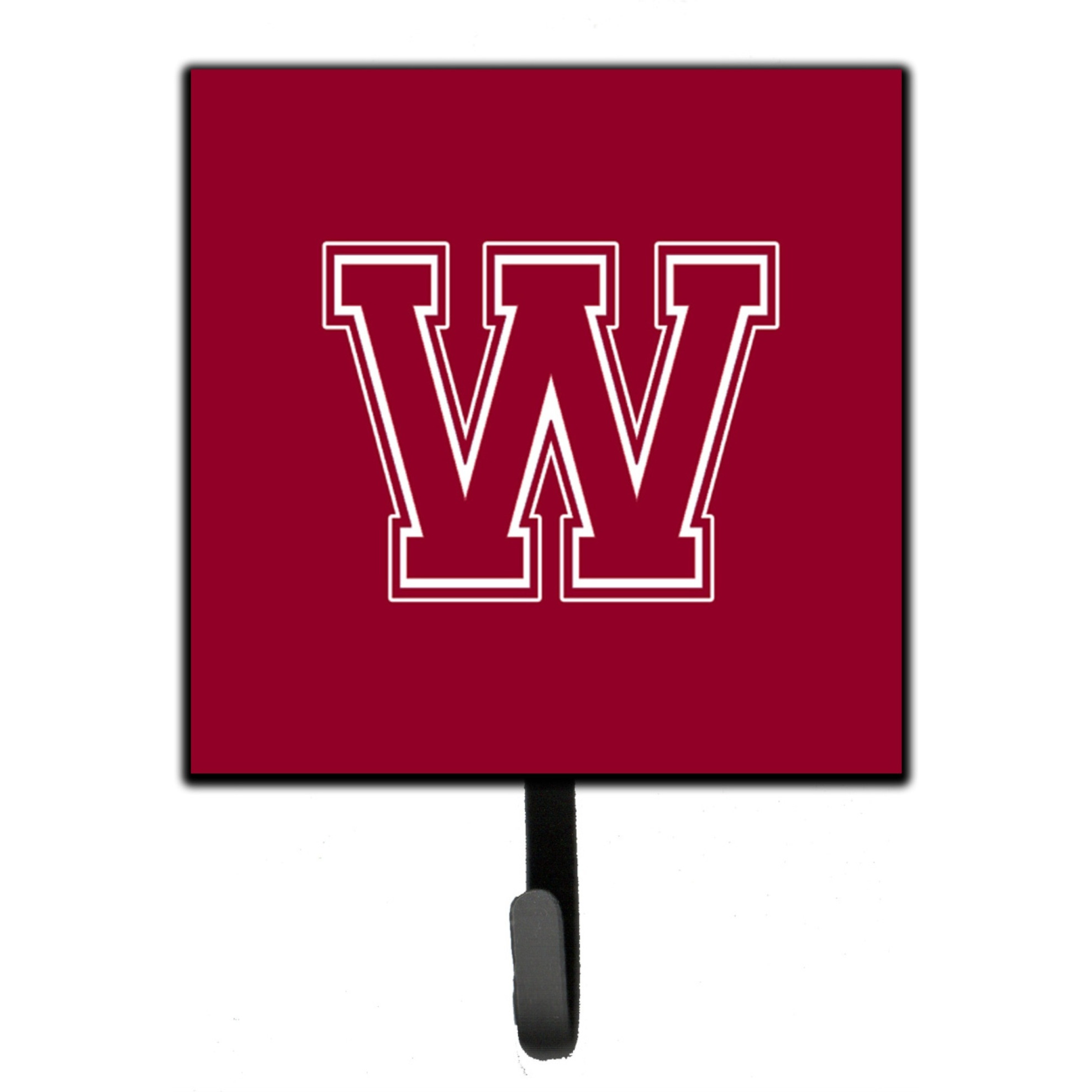 &quotCaroline's Treasures CJ1032-WSH4 Letter W Initial Monogram-Maroon and White Leash Holder or Key Hook, Small, Multicolor"