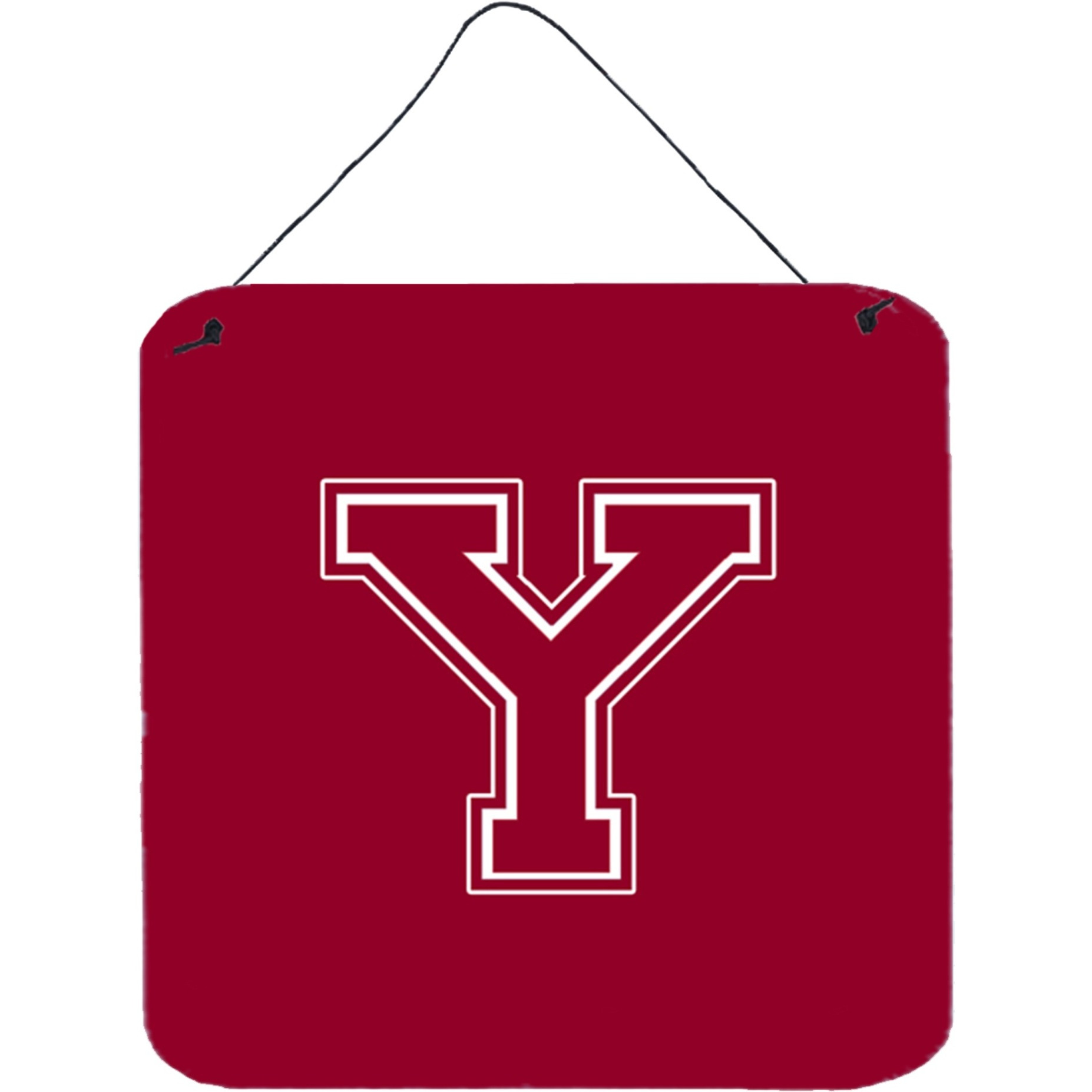 &quotCaroline's Treasures Letter Y Initial Monogram-Maroon and White Wall or Door Hanging Prints, 6 x 6"", Multicolor"