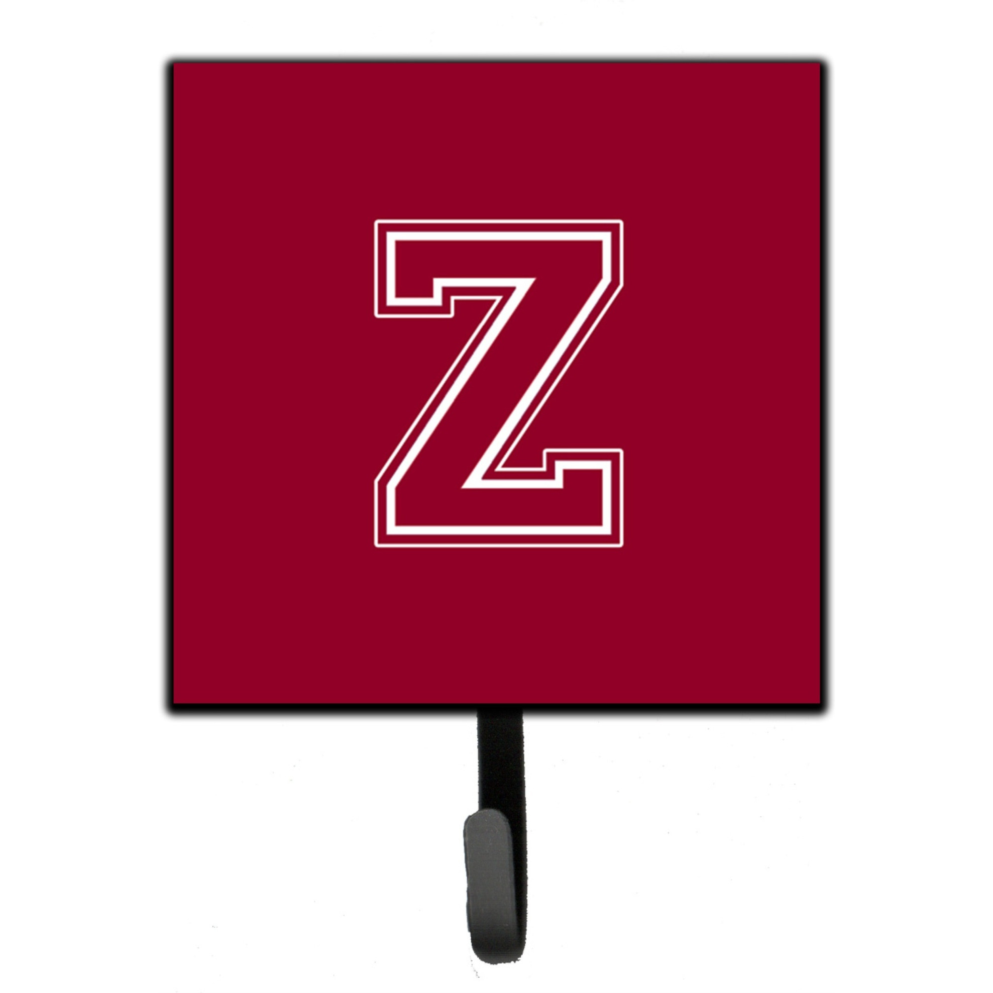 &quotCaroline's Treasures Letter Z Initial Monogram-Maroon and White Leash Holder or Key hooks, Small, Multicolor"