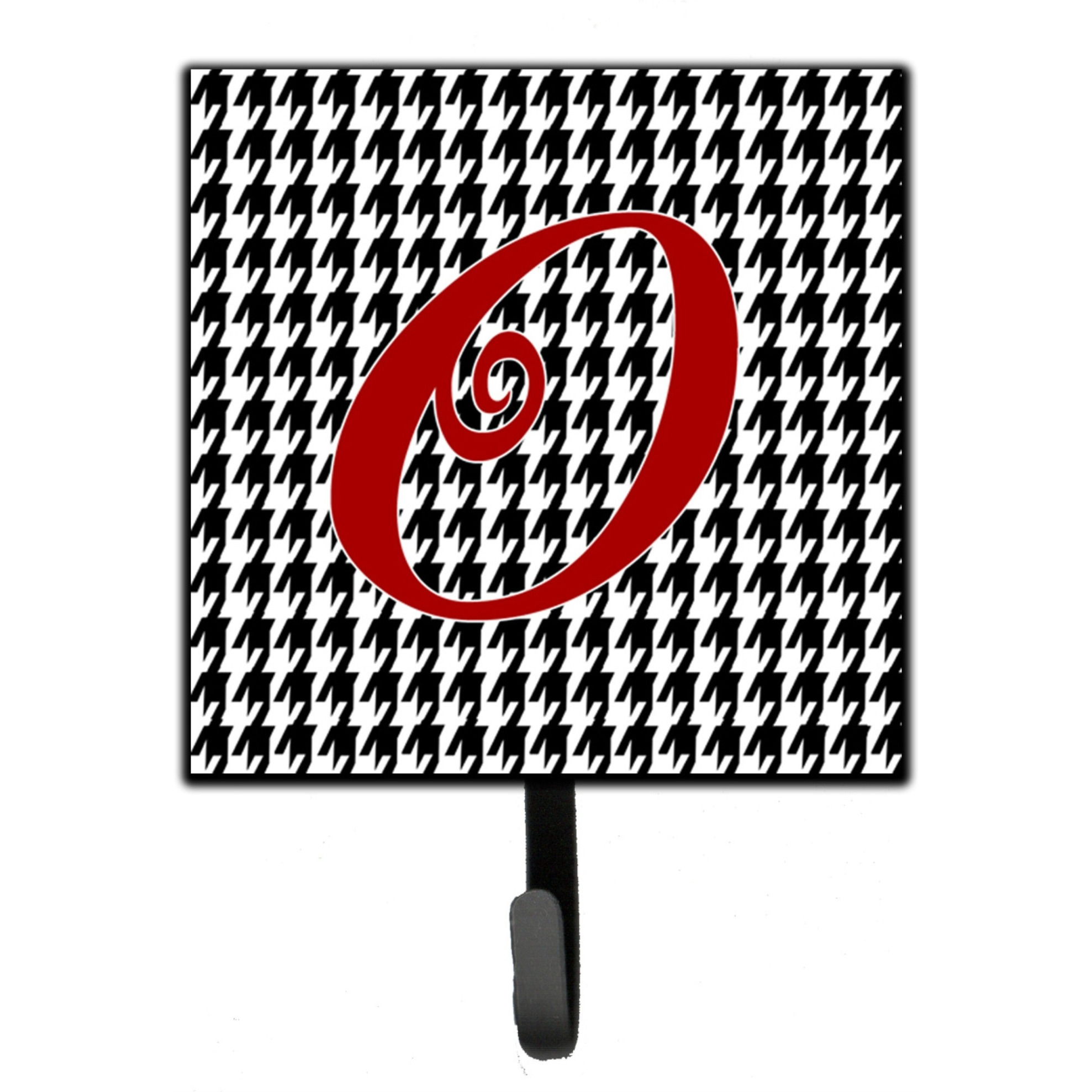 &quotCaroline's Treasures CJ1035-OSH4 Letter O Initial Monogram-Hounds Tooth Black Leash Holder or Key Hook, Small, Multicolor"