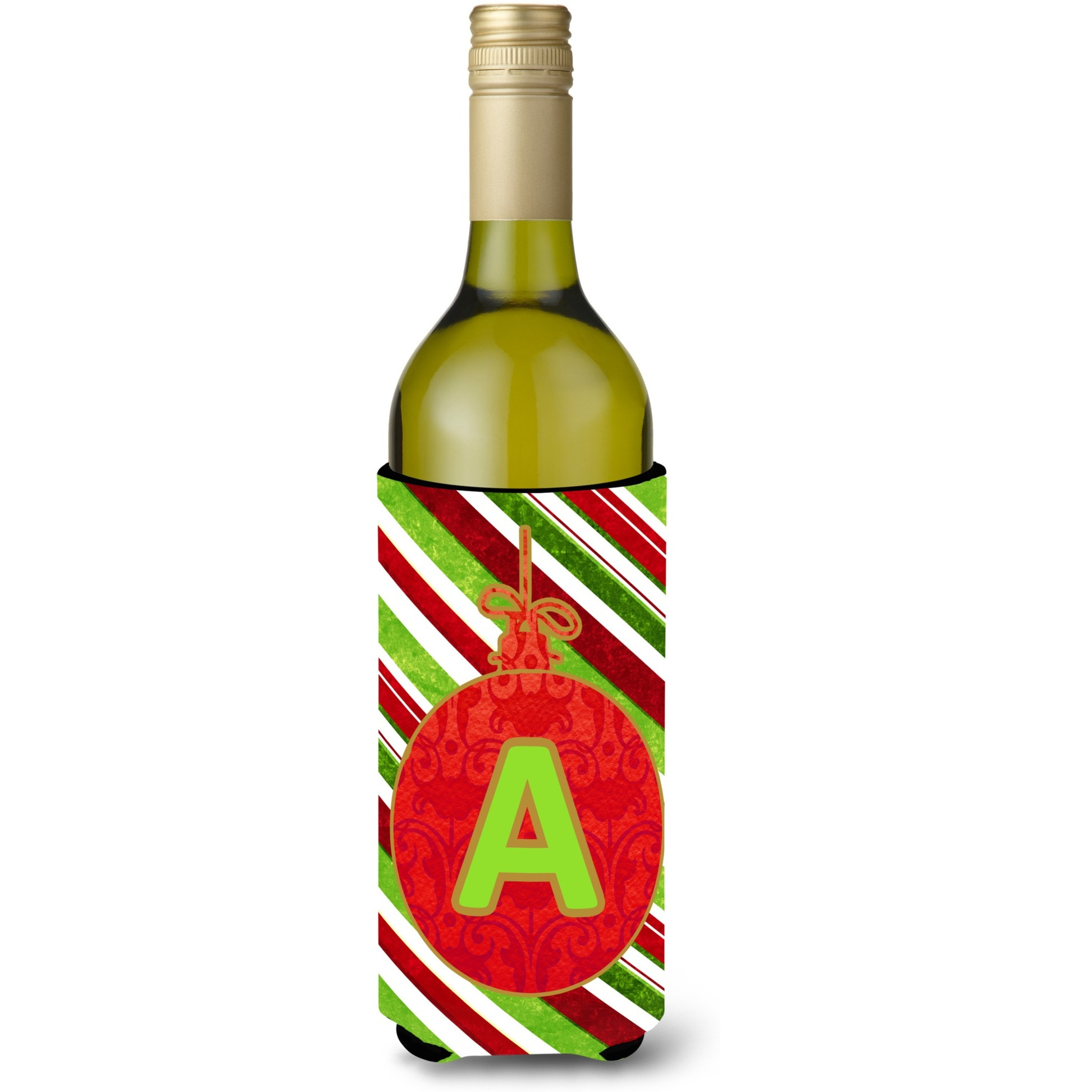 Christmas Oranment Holiday  Initial Letter A Wine Bottle Beverage Insulator Beverage Insulator Hugger