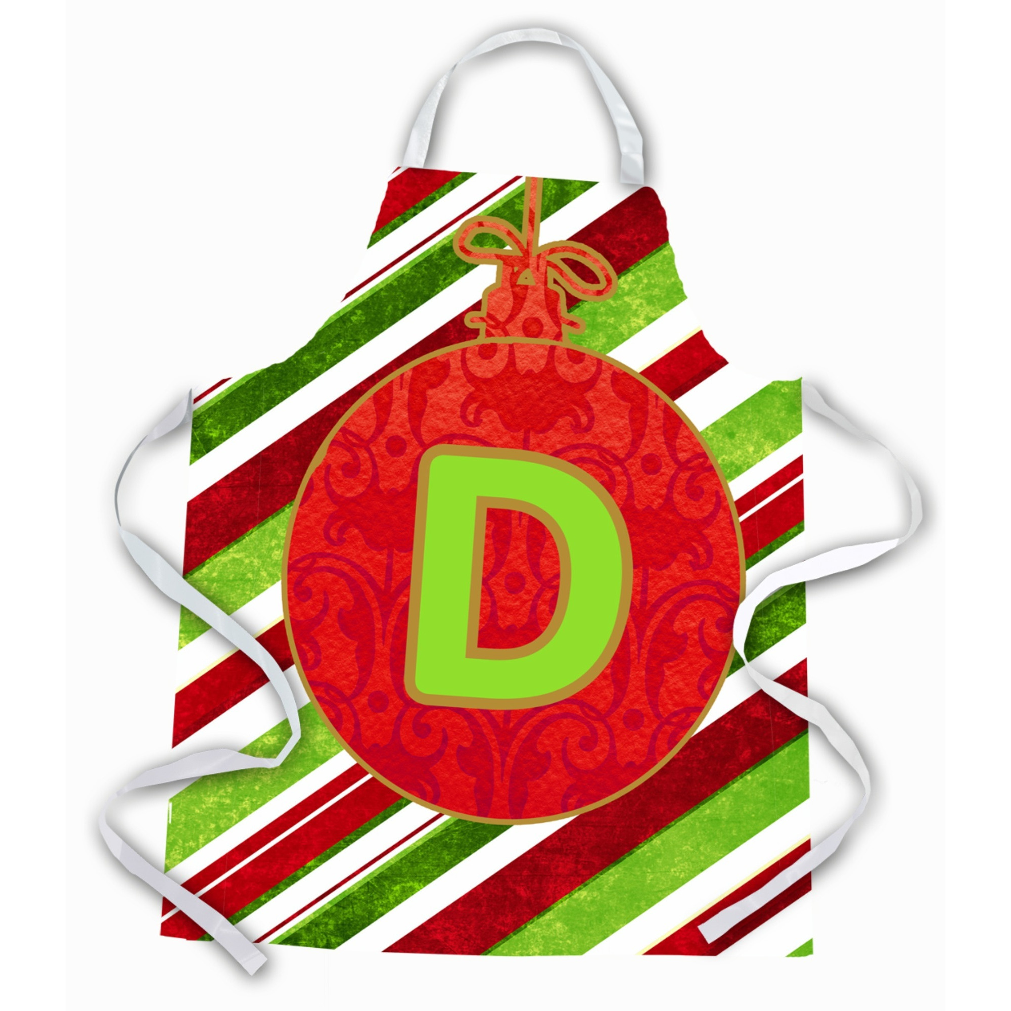 &quotCaroline's Treasures CJ1039-DAPRON Christmas Ornament Holiday Initial Letter D Apron, Large, Multicolor"