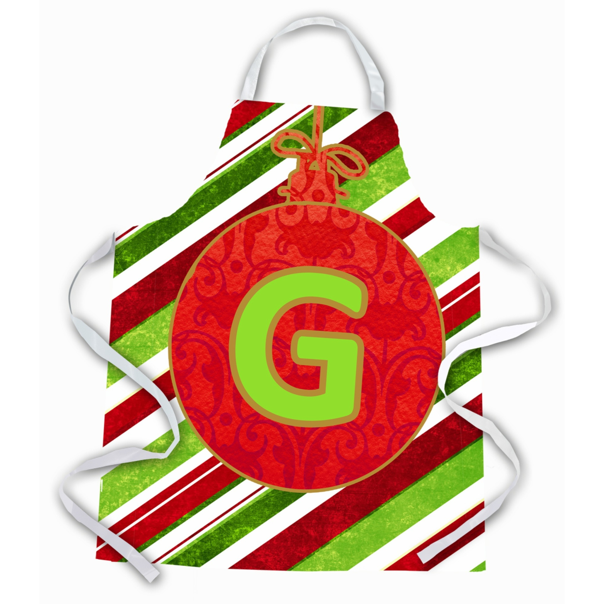 &quotCaroline's Treasures CJ1039-GAPRON Christmas Ornament Holiday Initial Letter G Apron, Large, Multicolor"