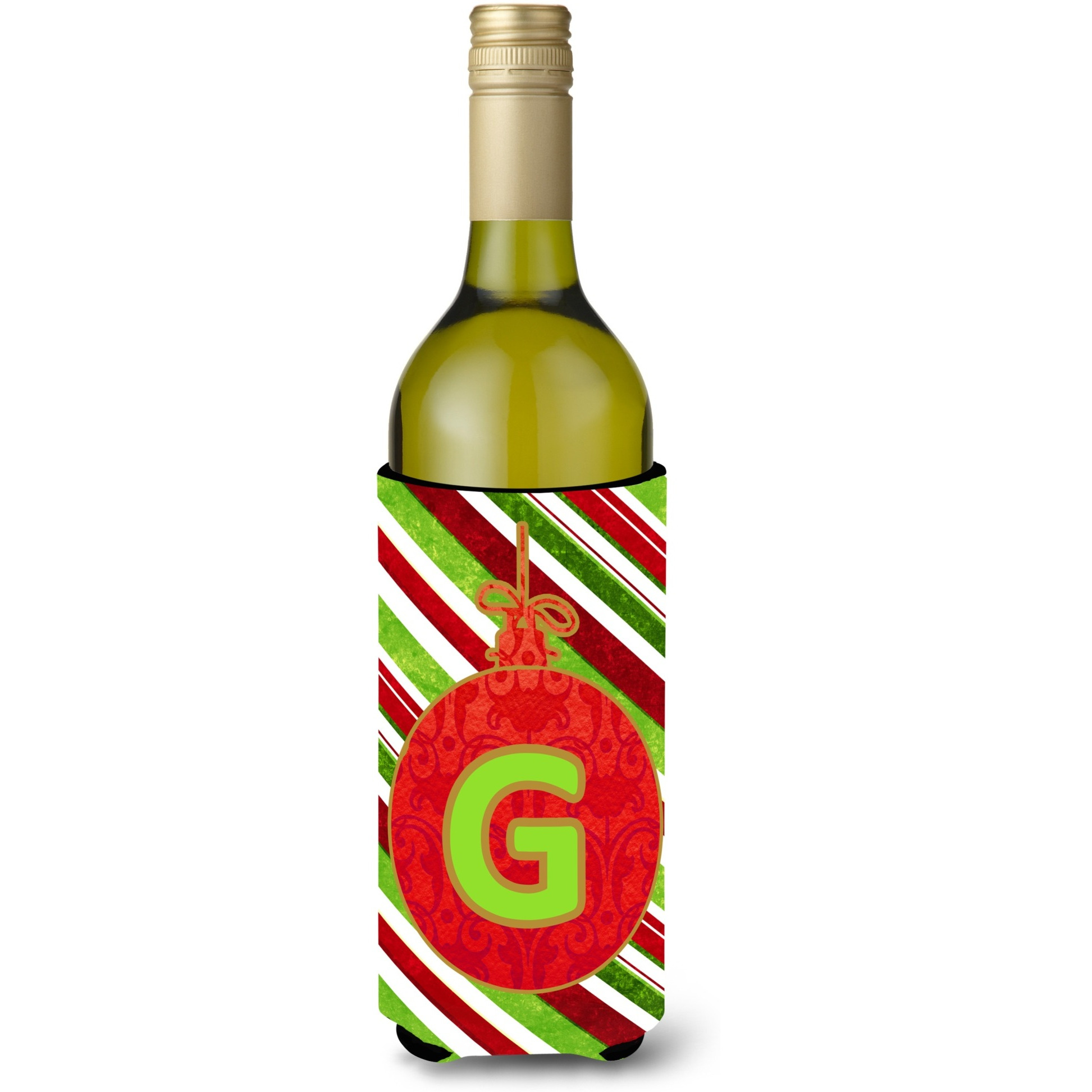 Christmas Oranment Holiday Initial  Letter G Wine Bottle Beverage Insulator Beverage Insulator Hugger