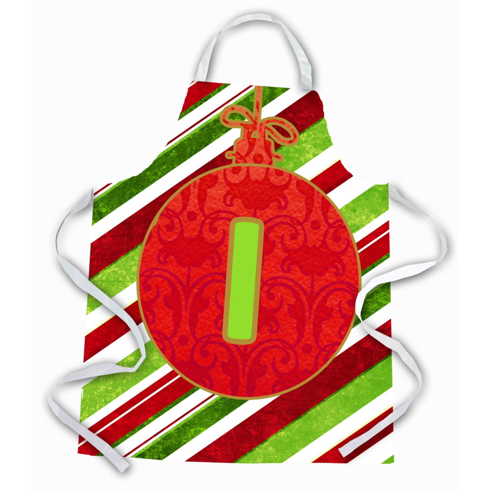 &quotCaroline's Treasures CJ1039-IAPRON Christmas Ornament Holiday Initial Letter I Apron, Large, Multicolor"