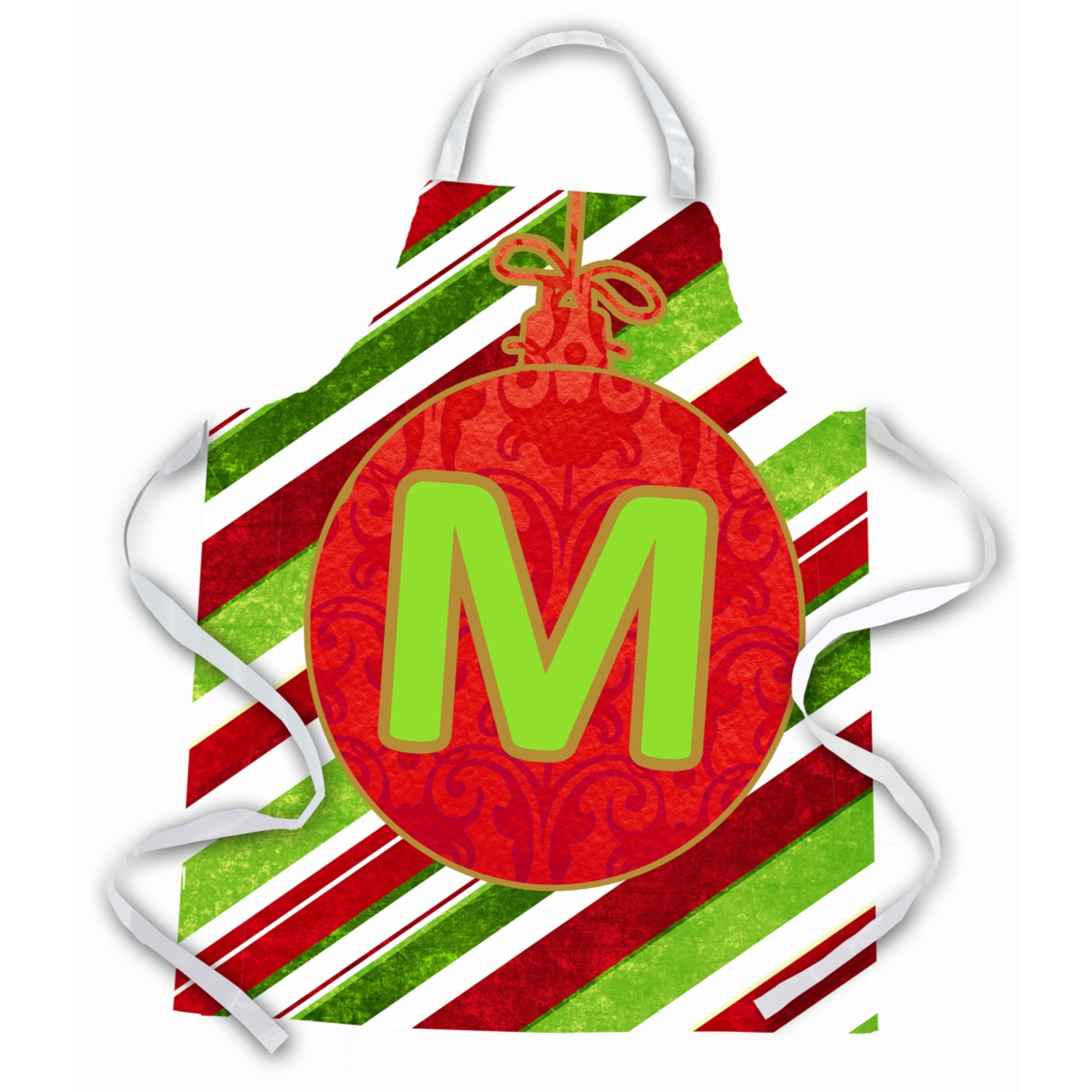&quotCaroline's Treasures CJ1039-MAPRON Christmas Ornament Holiday Initial Letter M Apron, Large, Multicolor"