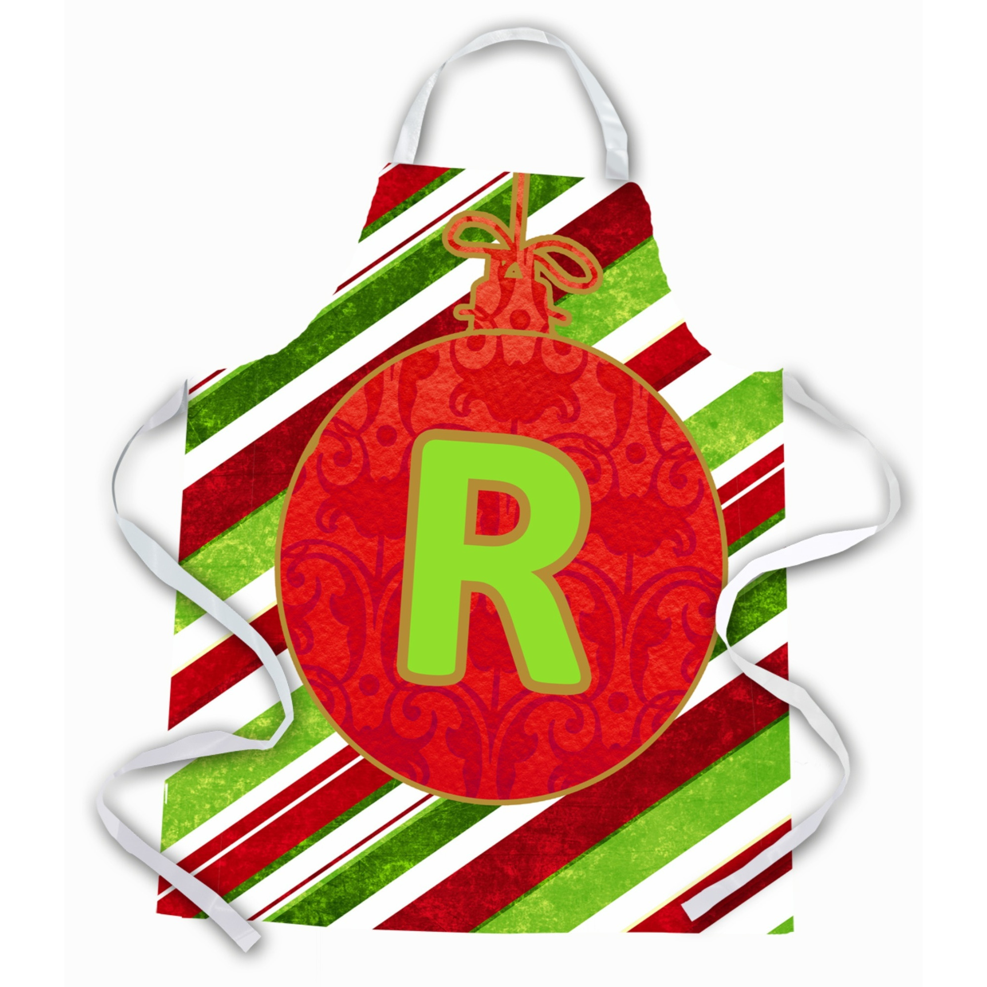 &quotCaroline's Treasures CJ1039-RAPRON Christmas Ornament Holiday Initial Letter R Apron, Large, Multicolor"