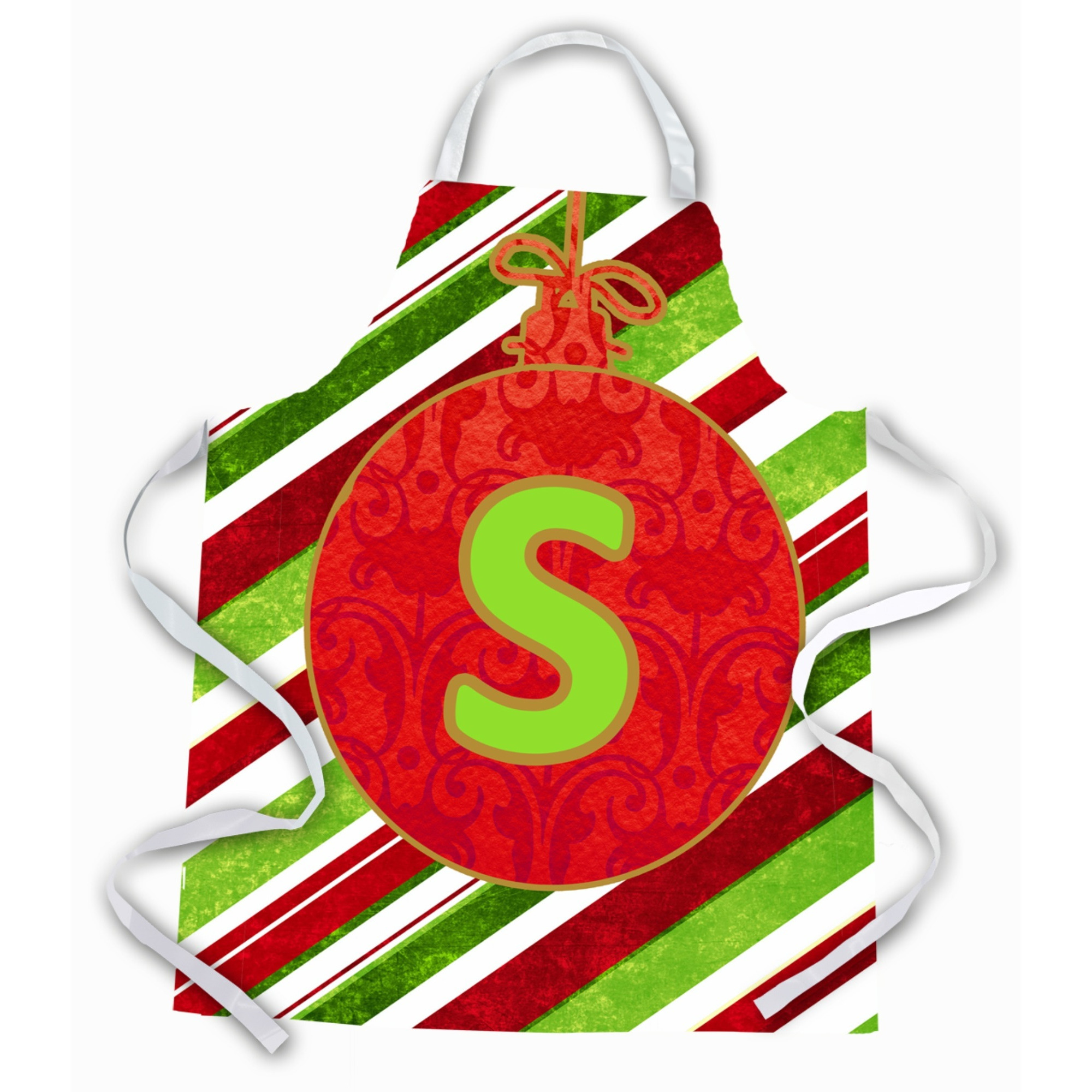 &quotCaroline's Treasures CJ1039-SAPRON Christmas Ornament Holiday Initial Letter S Apron, Large, Multicolor"