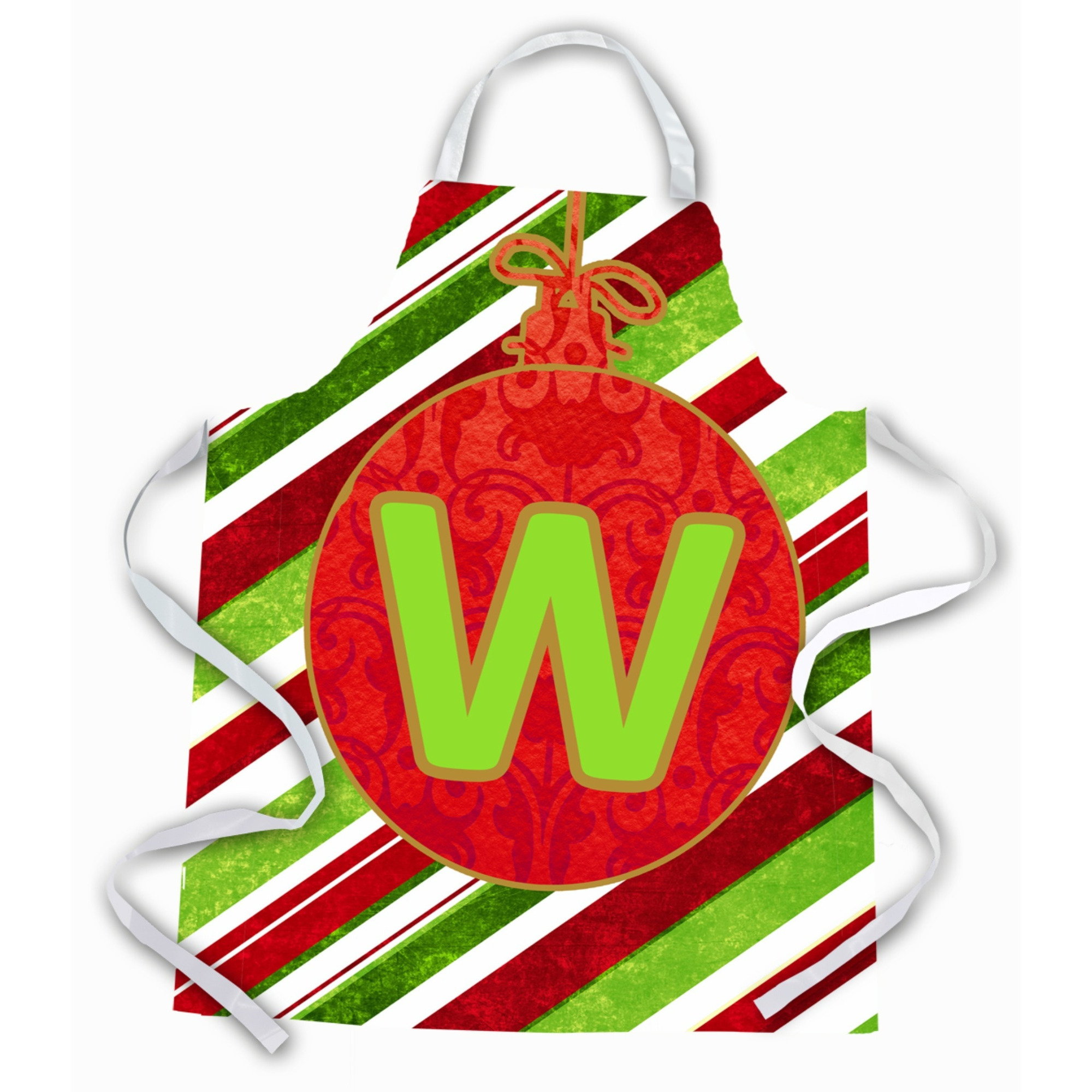 &quotCaroline's Treasures CJ1039-WAPRON Christmas Ornament Holiday Initial Letter W Apron, Large, Multicolor"