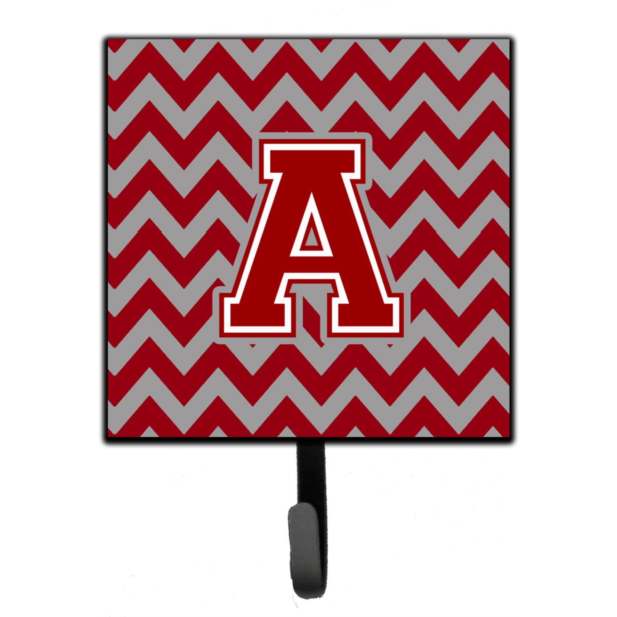 &quotCaroline's Treasures Letter A Chevron Maroon and White Leash or Key Holder CJ1049-ASH4, Small, Multicolor"