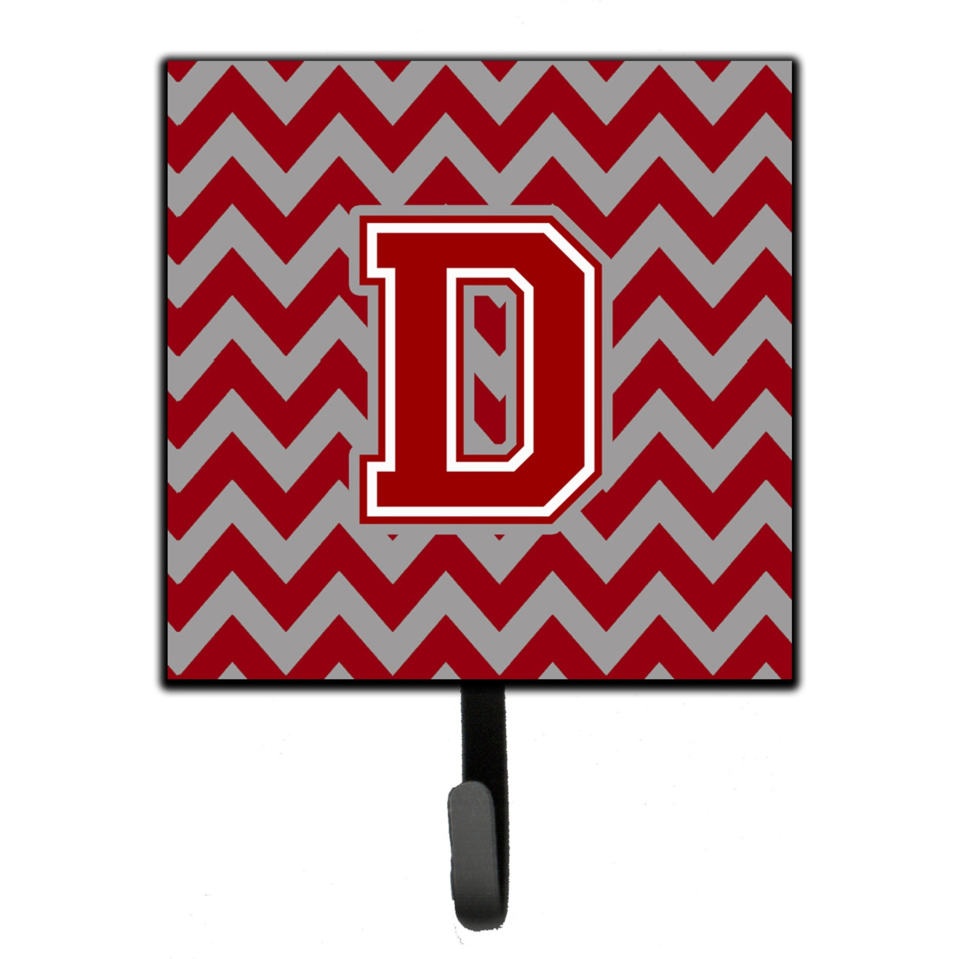 &quotCaroline's Treasures Letter D Chevron Maroon and White Leash or Key Holder CJ1049-DSH4, Small, Multicolor"