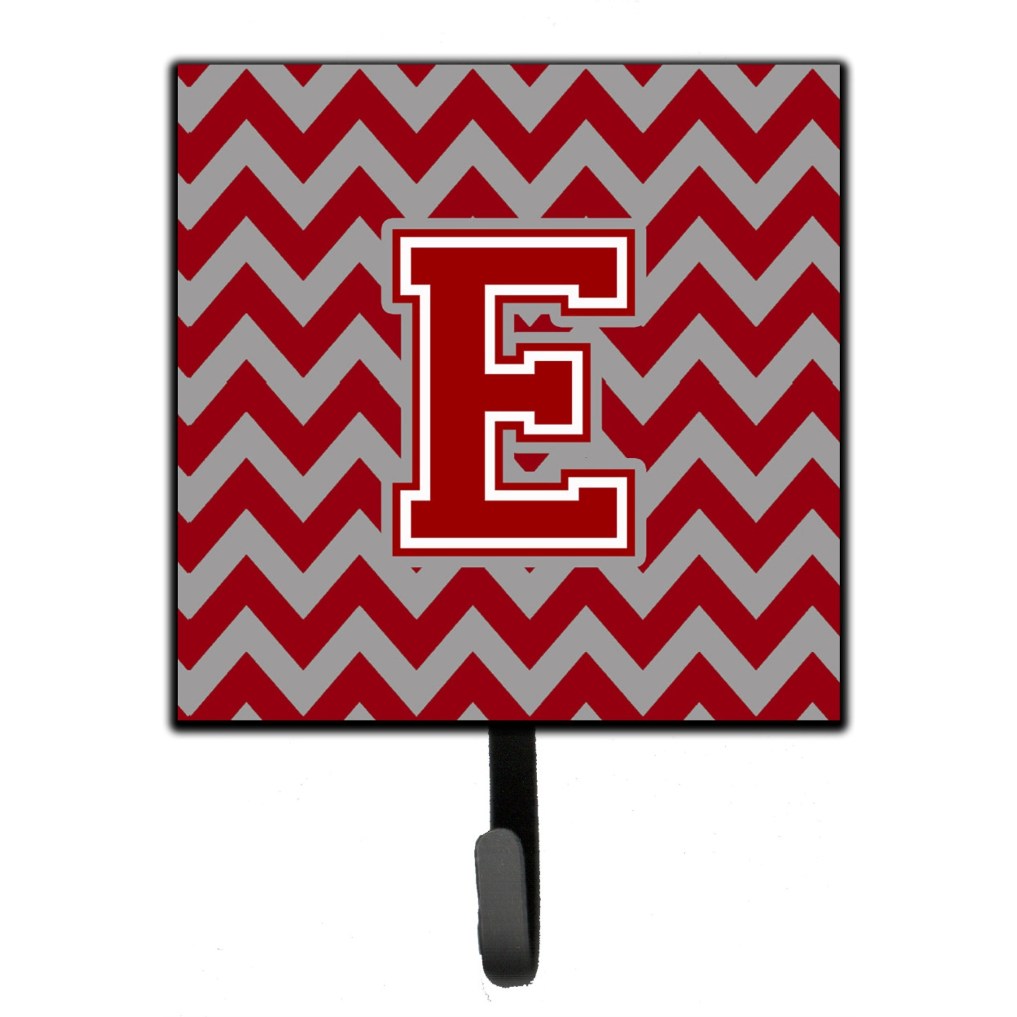 &quotCaroline's Treasures Letter E Chevron Maroon and White Leash or Key Holder CJ1049-ESH4, Small, Multicolor"